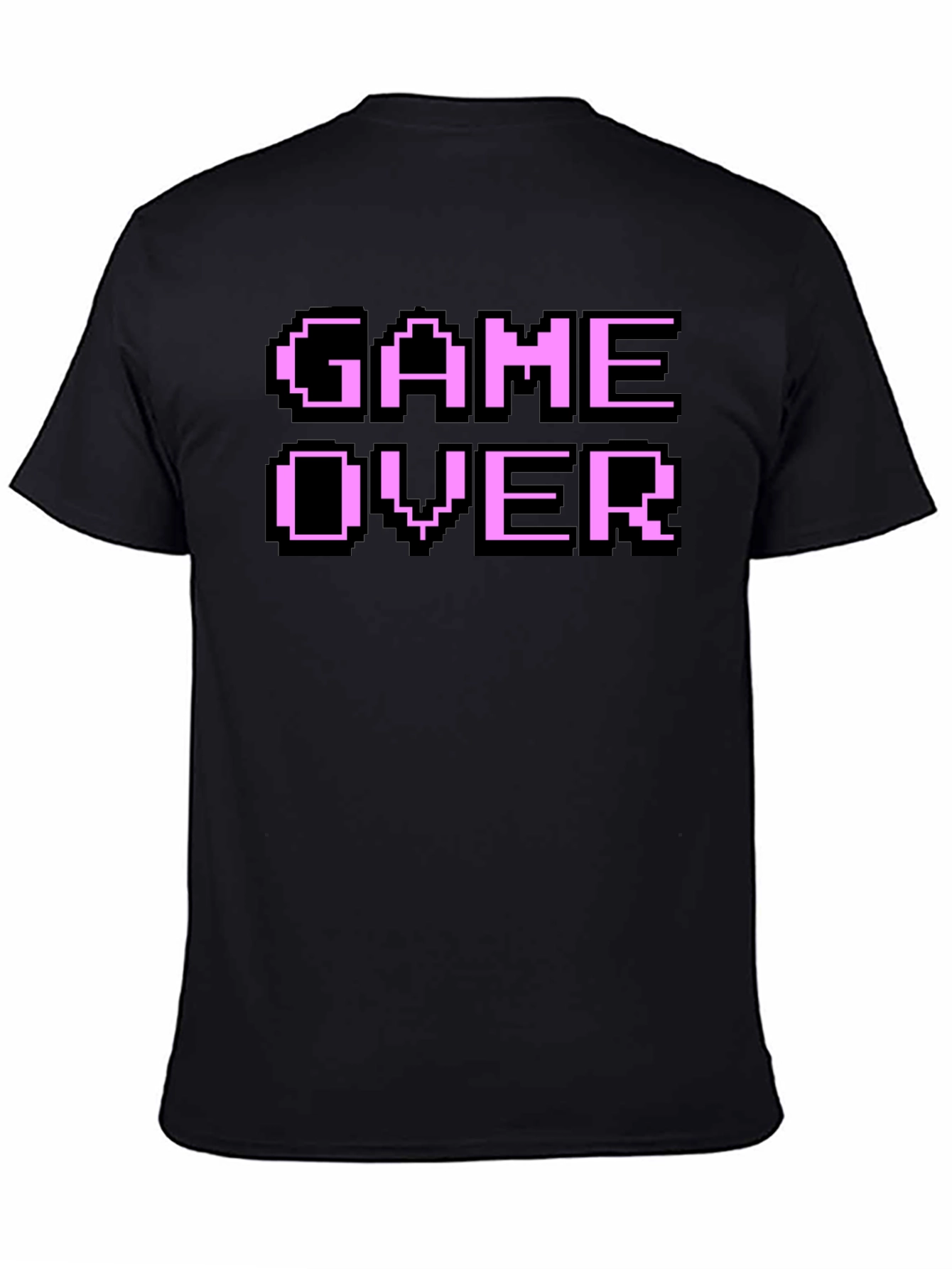 Game Over Pixel Art Black T-Shirt