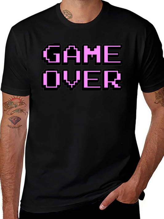Game Over Pixel Art Black T-Shirt