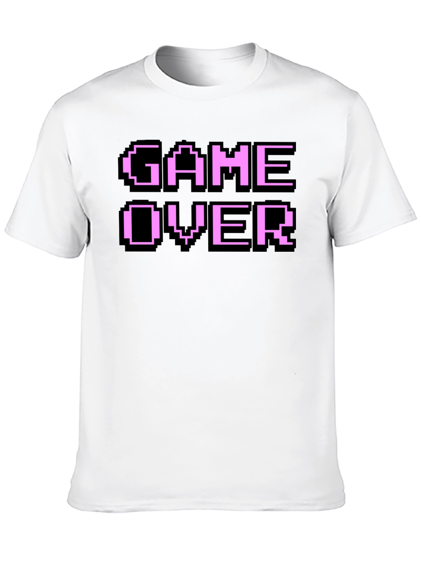 Game Over Pixel Art Black T-Shirt