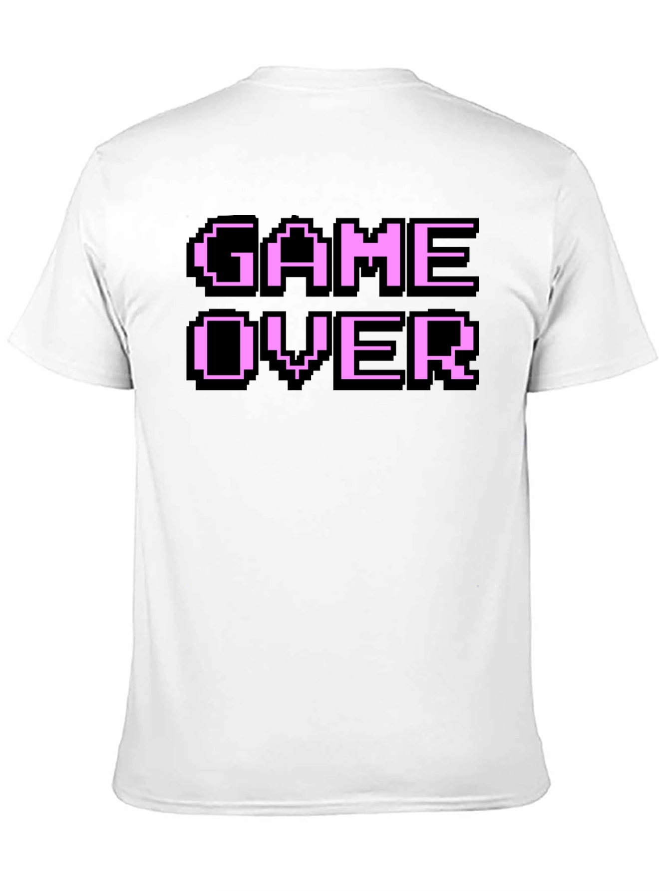Game Over Pixel Art Black T-Shirt