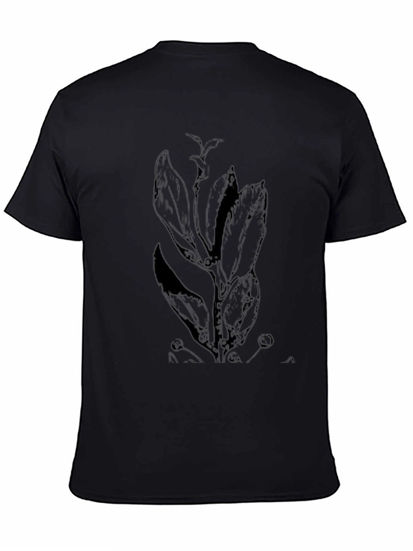 Mens Black Plant Graphic Tee