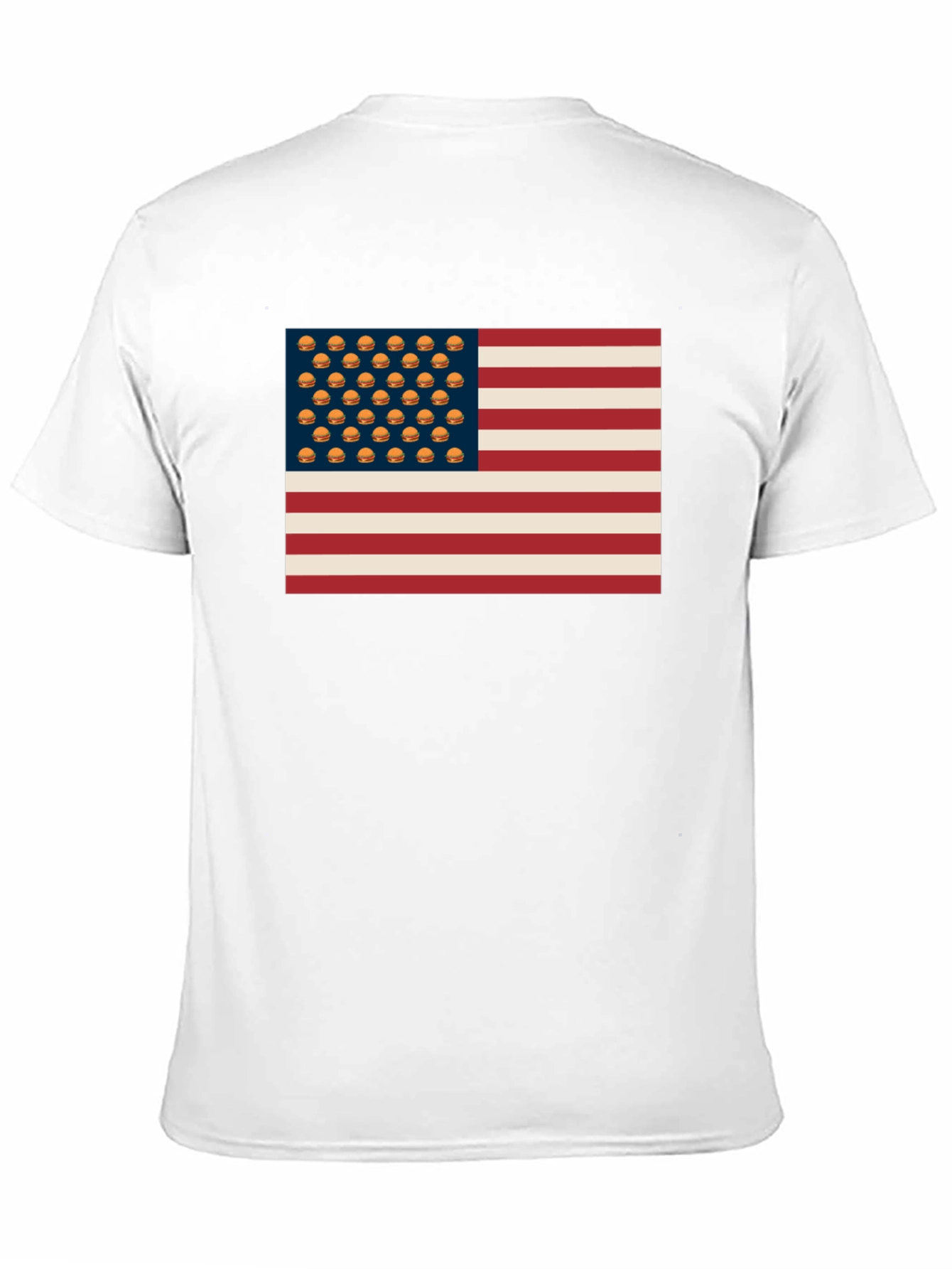 Burger USA Flag T-Shirt - Patriotic & Fun