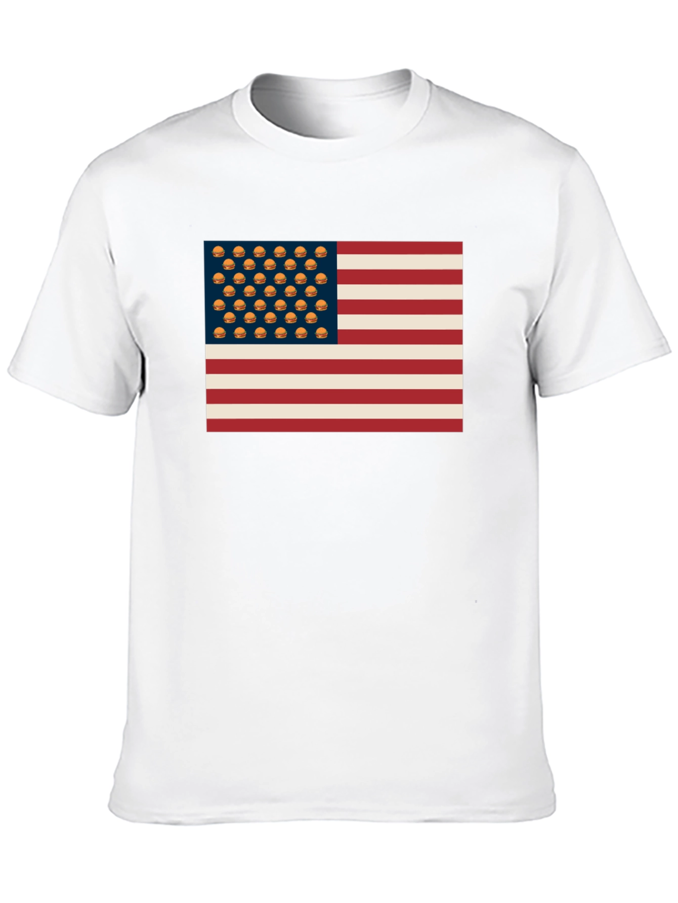 Burger USA Flag T-Shirt - Patriotic & Fun