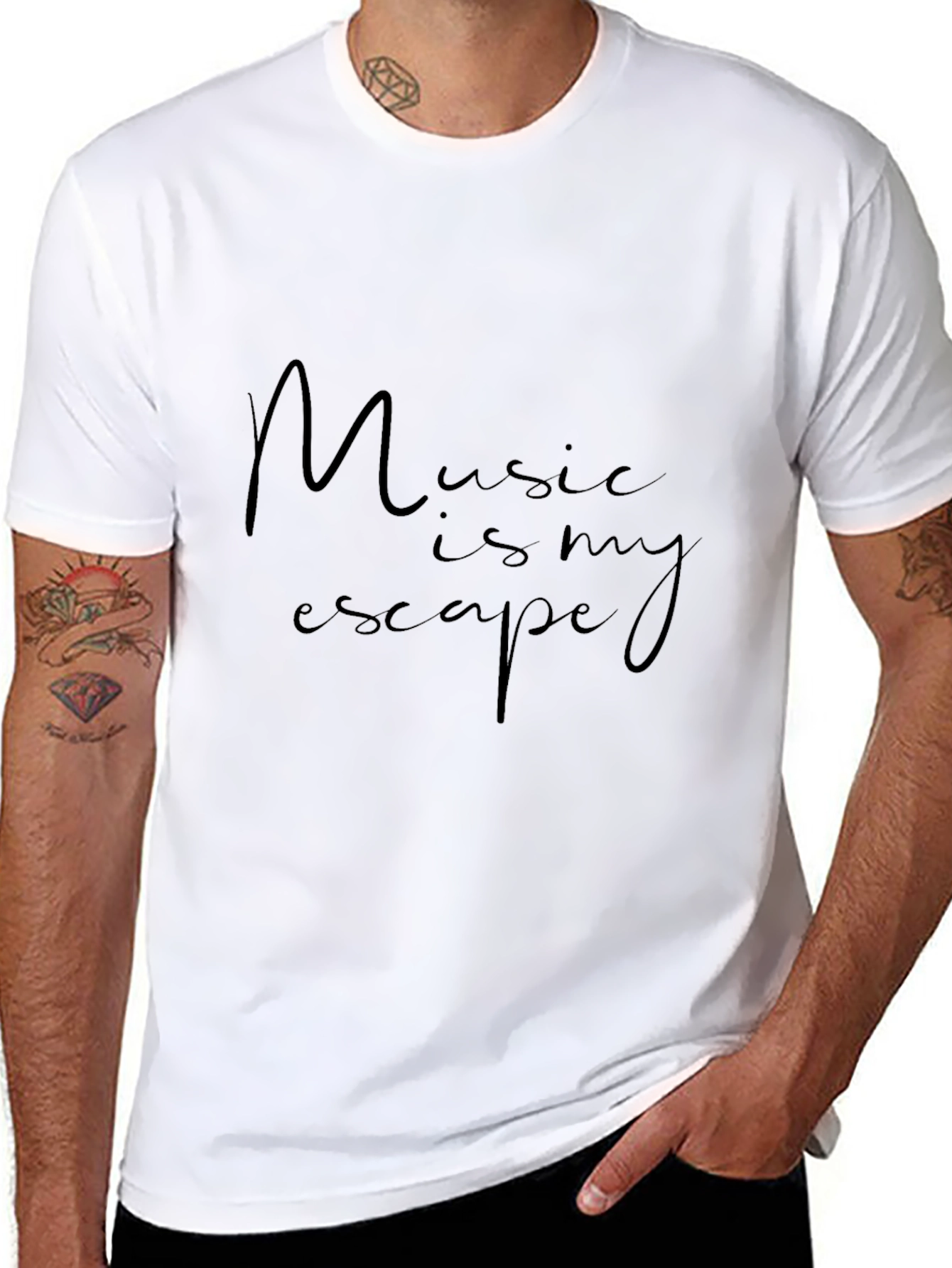 Music is My Escape Graphic Tee - Black