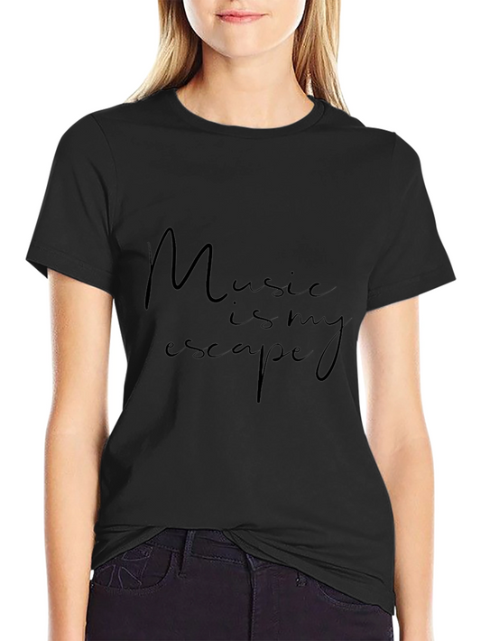 Music is My Escape Graphic Tee - Black