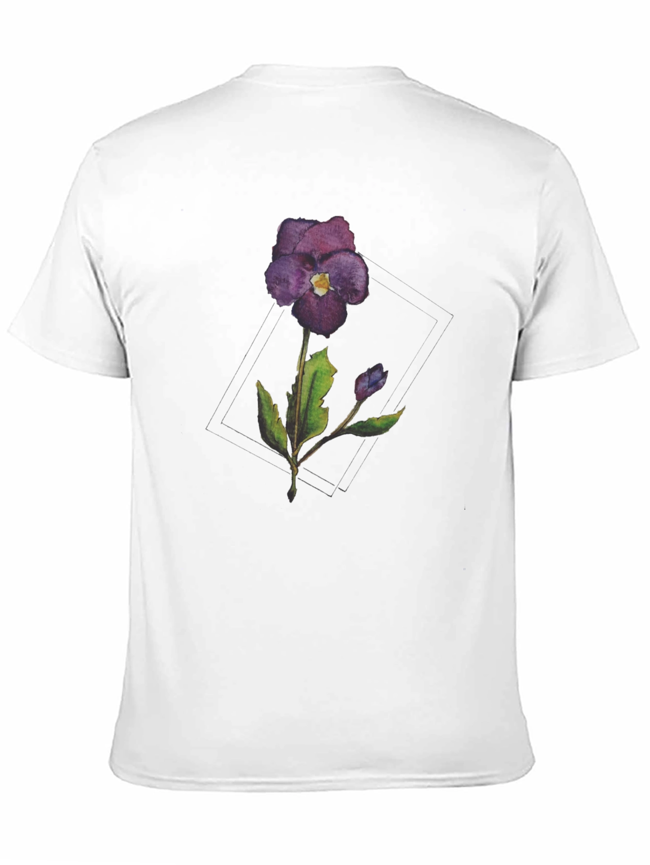 Violet Flower Graphic T-Shirt - Casual Style