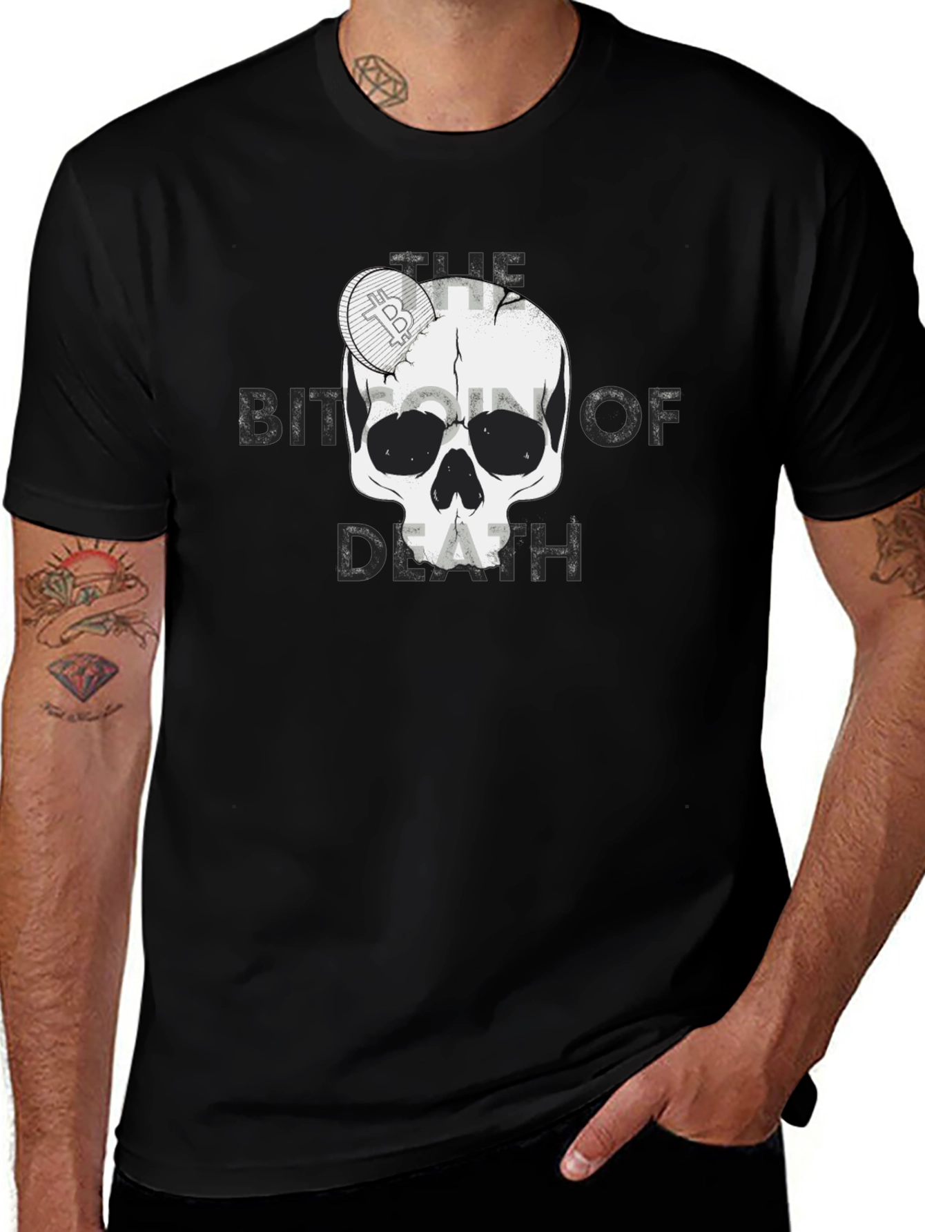 Bitcoin of Death Graphic T-Shirt - Crypto Skull Tee