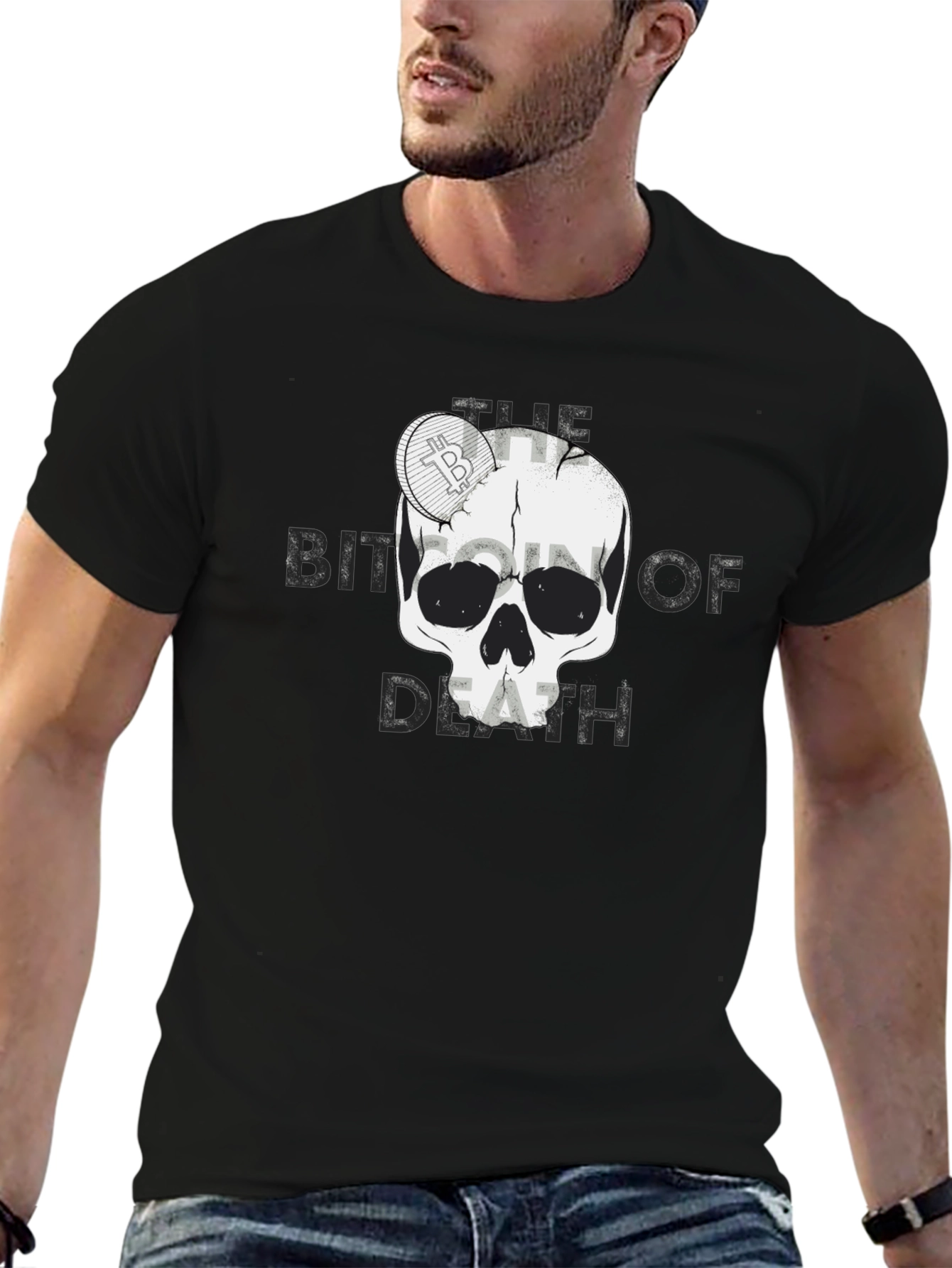 Bitcoin of Death Graphic T-Shirt - Crypto Skull Tee