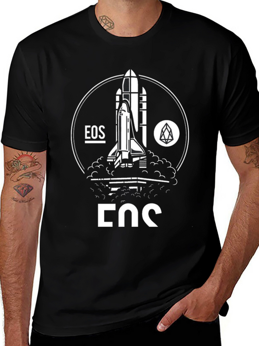 EOS Crypto Rocket T-Shirt - Black Cotton Blend