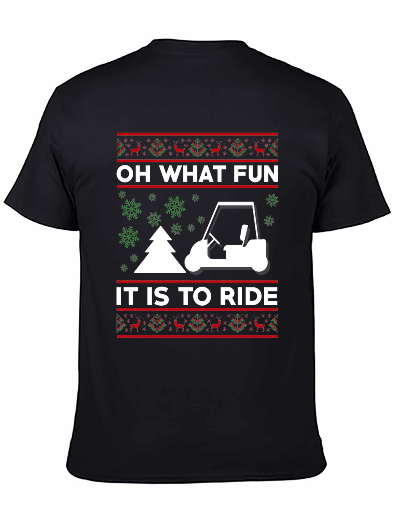 Oh What Fun to Ride Golf Cart Christmas T-Shirt