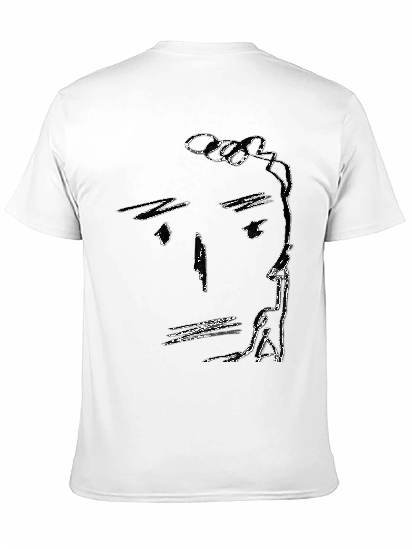 Abstract Face Black T-Shirt Minimalist Art Tee