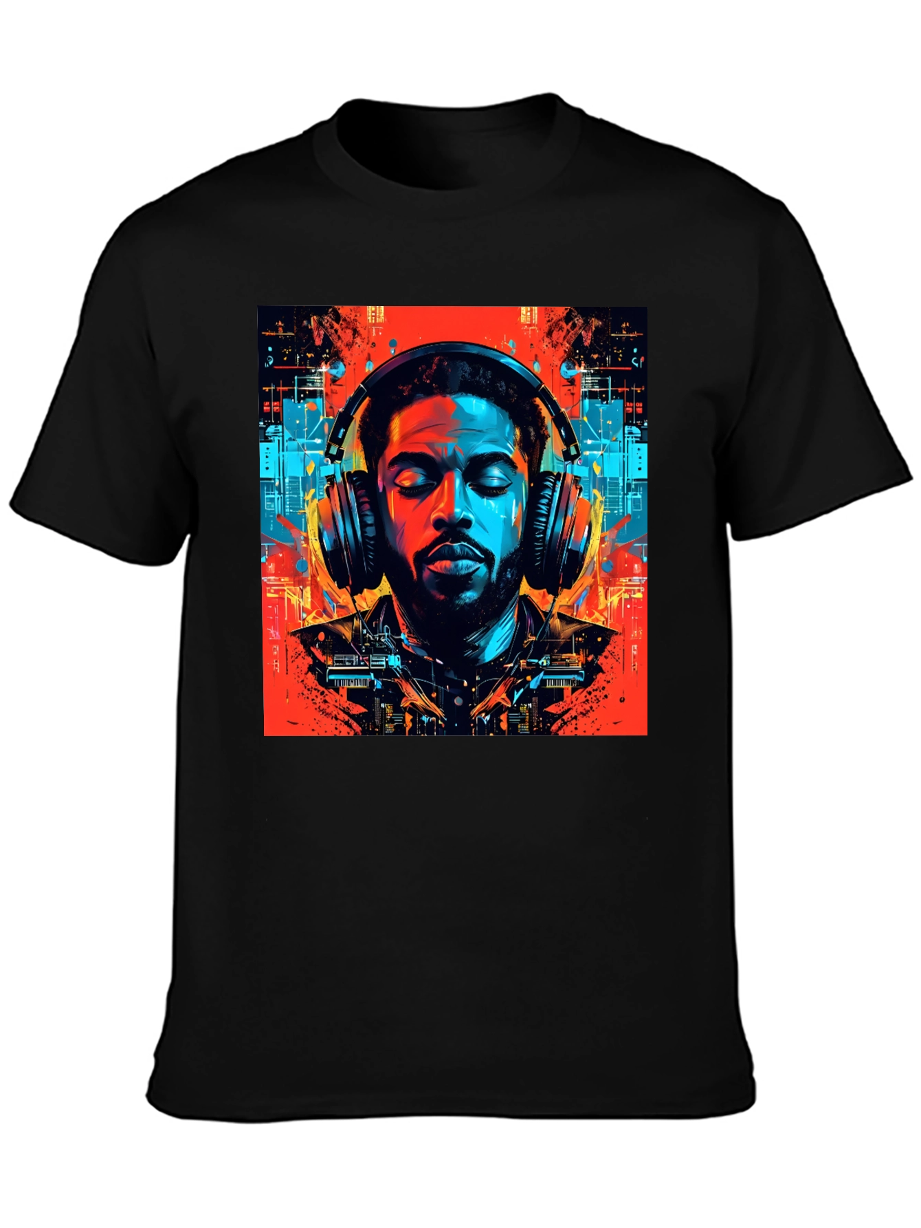 Vibing Tunes Graphic Tee - Mens Black T-Shirt