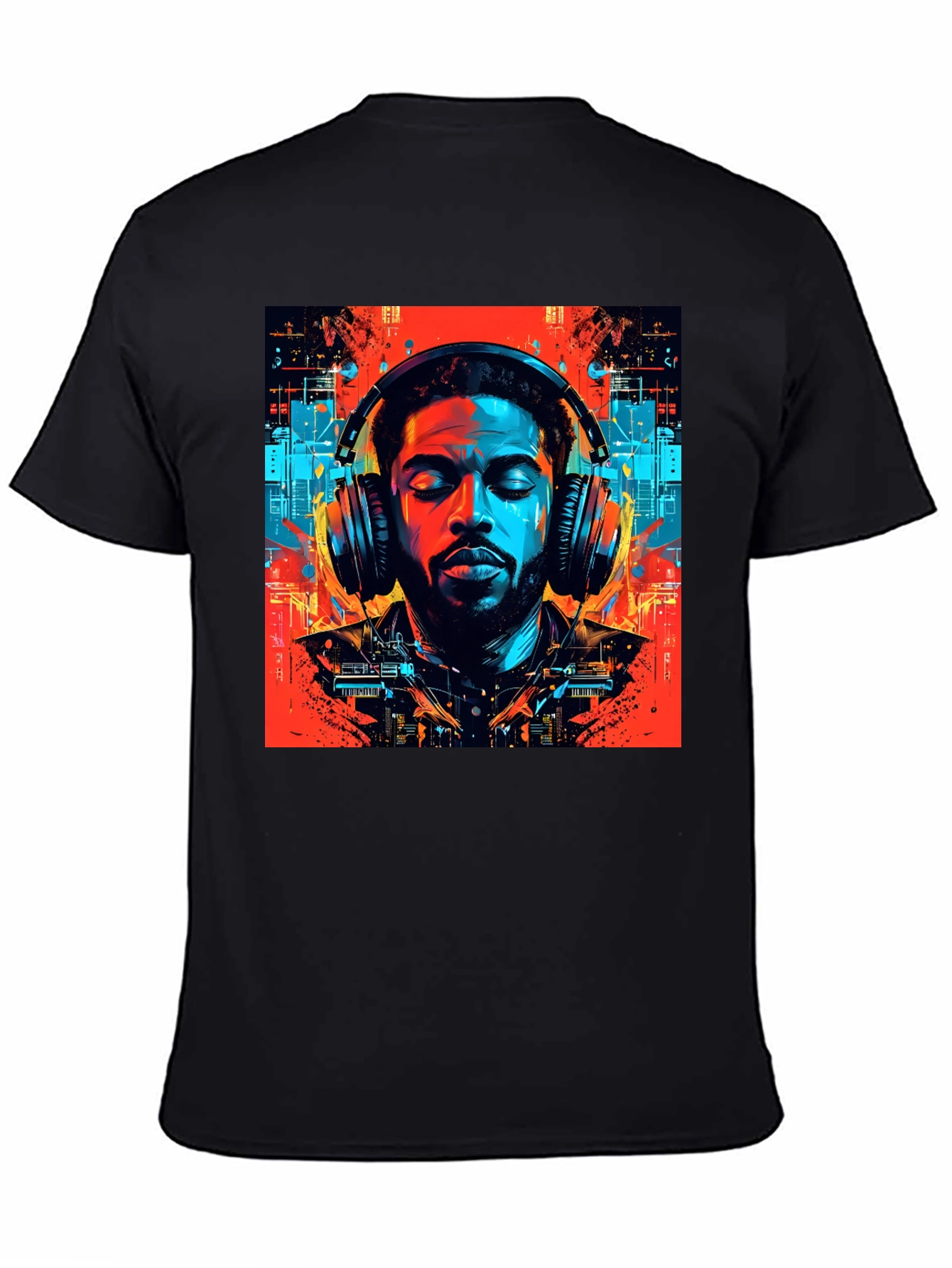 Vibing Tunes Graphic Tee - Mens Black T-Shirt