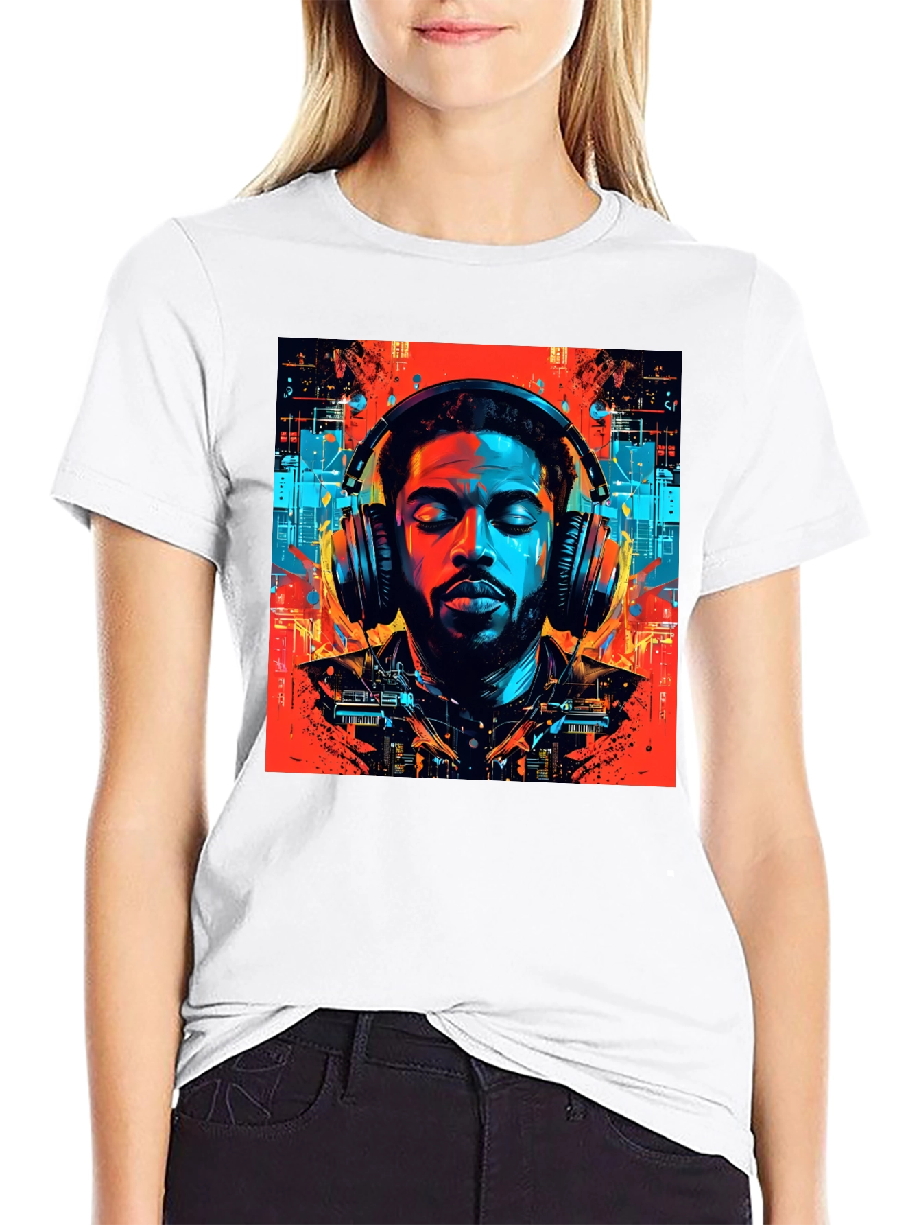 Vibing Tunes Graphic Tee - Mens Black T-Shirt