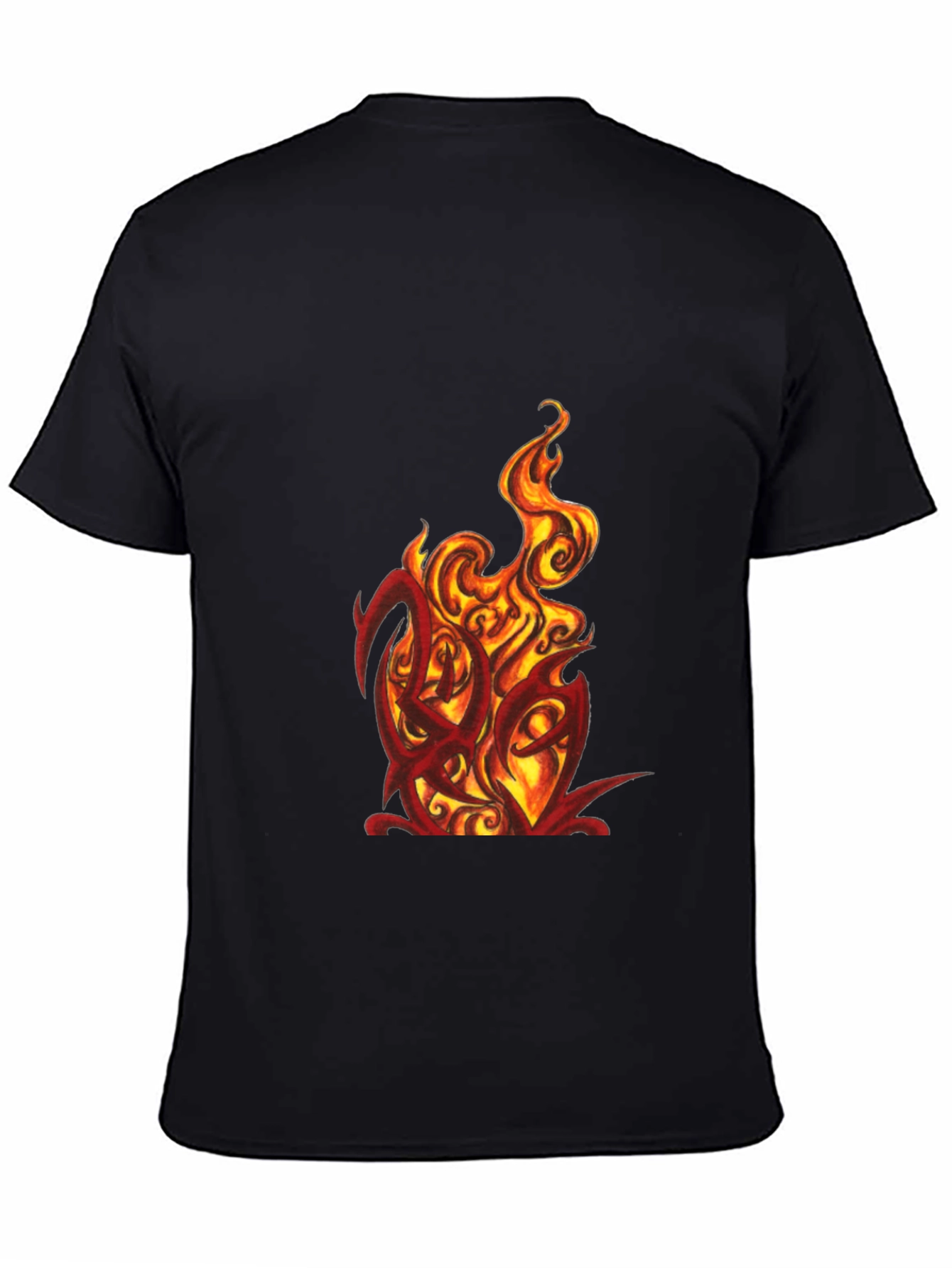 Fiery Graphic Tee - Bold Black T-Shirt