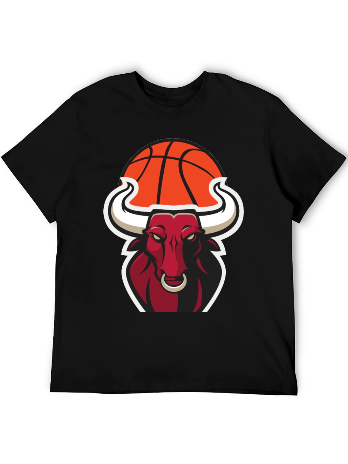 Cool Bull with Basketball Graphic Tee