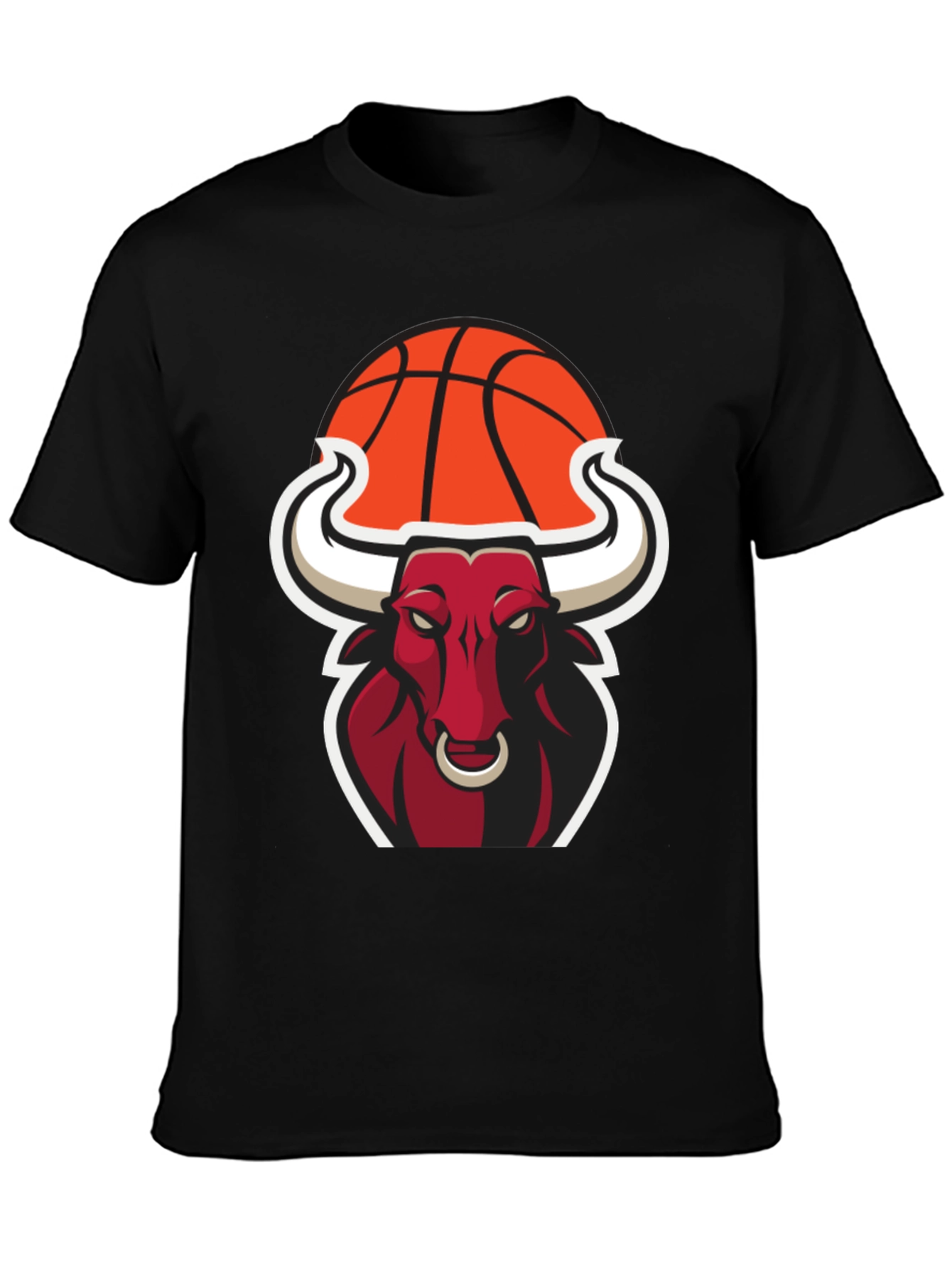Cool Bull with Basketball Graphic Tee