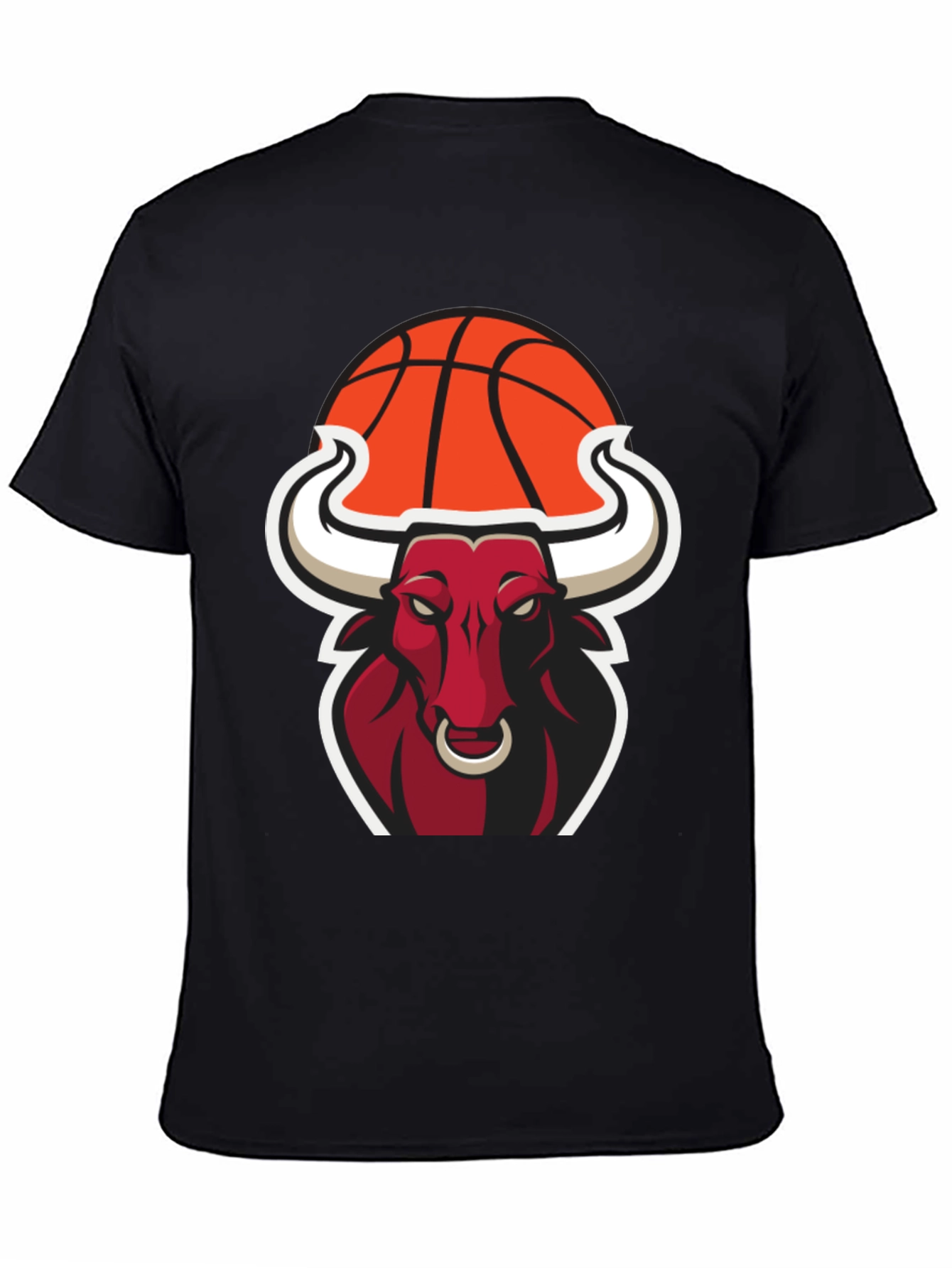 Cool Bull with Basketball Graphic Tee