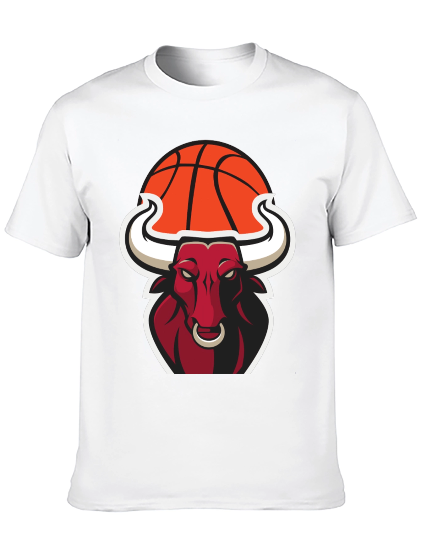 Cool Bull with Basketball Graphic Tee