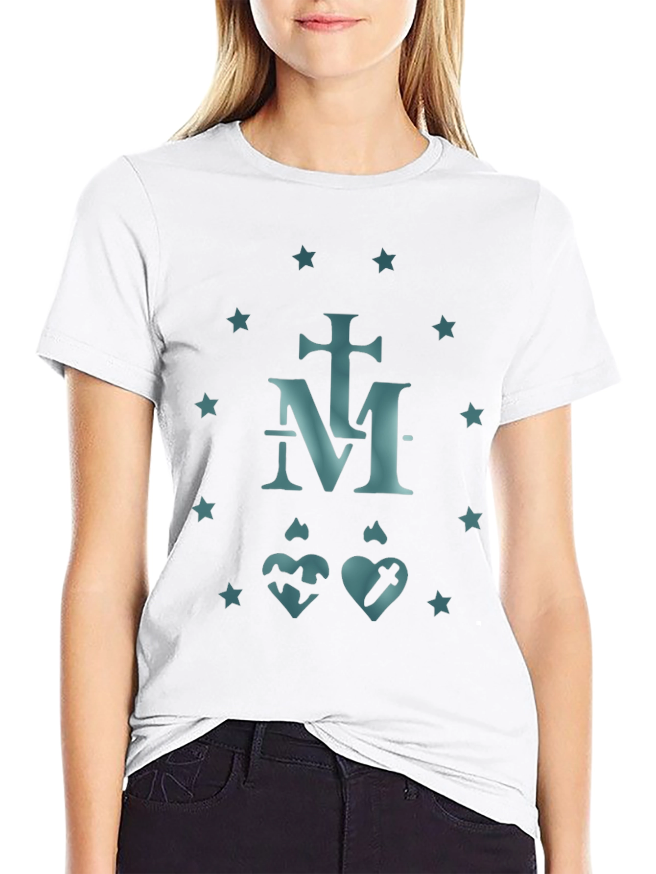 Marian Symbol T-Shirt -  Religious Catholic Tee