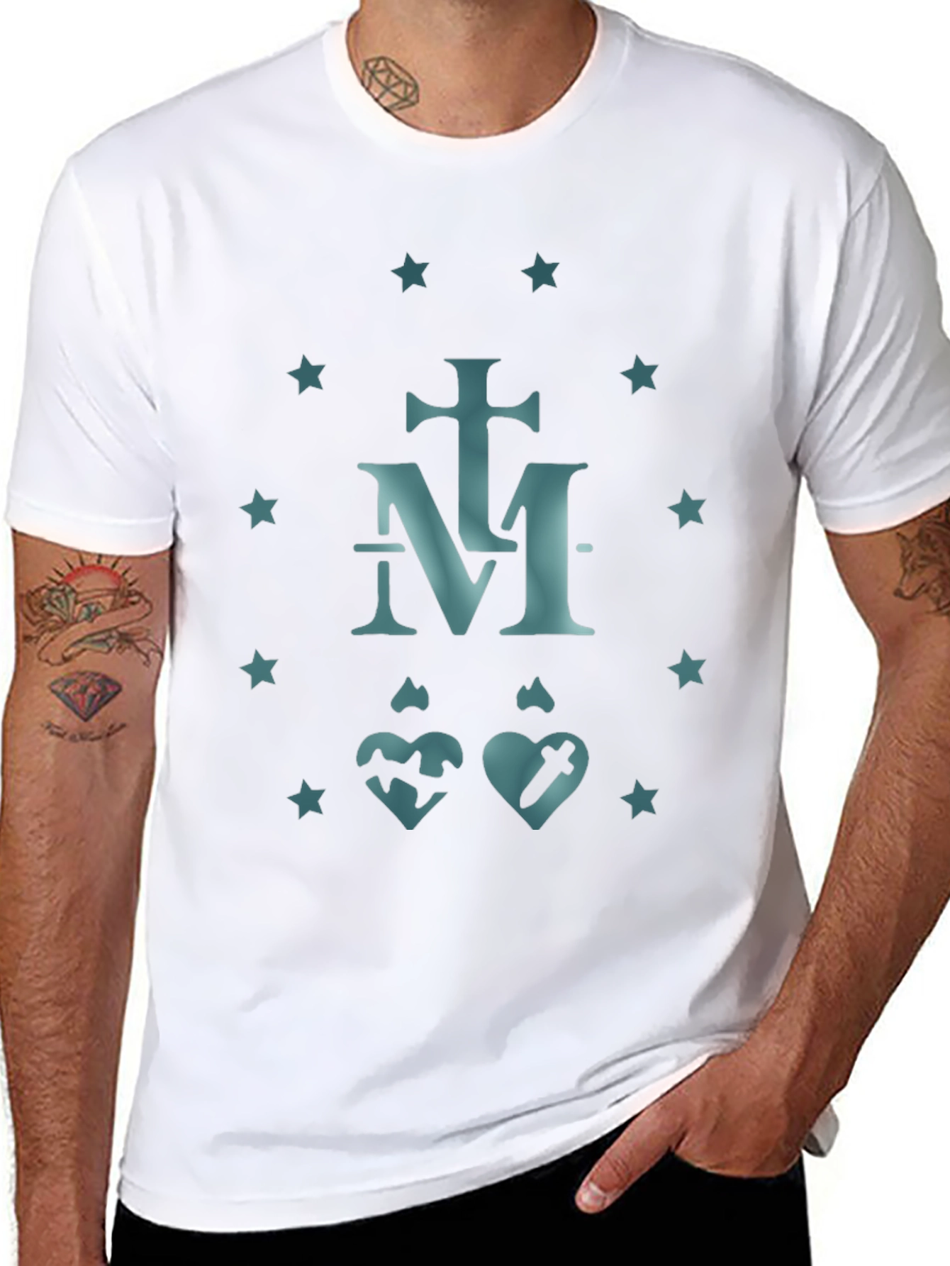 Marian Symbol T-Shirt -  Religious Catholic Tee