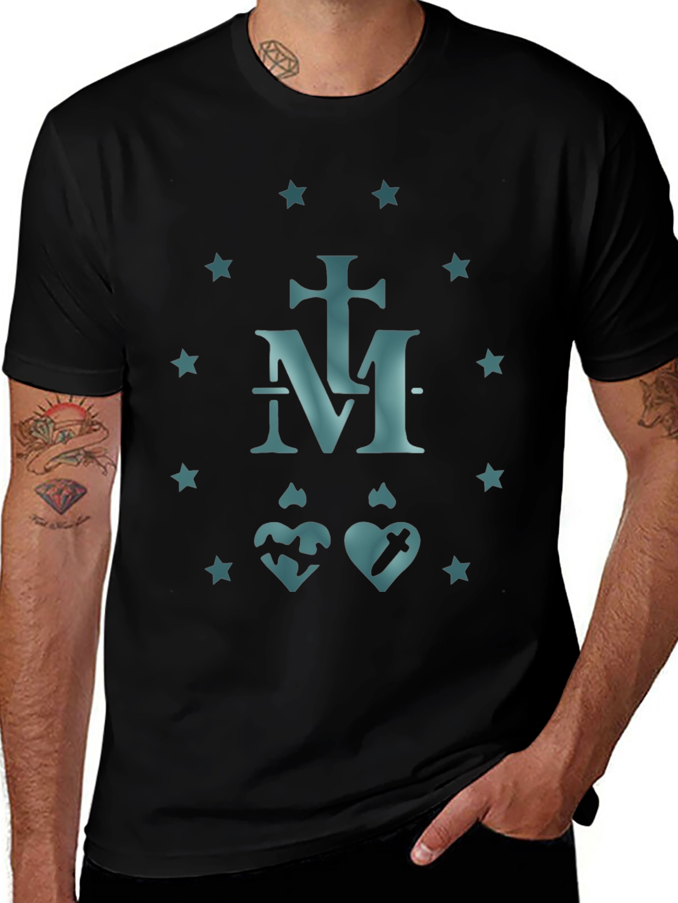 Marian Symbol T-Shirt -  Religious Catholic Tee
