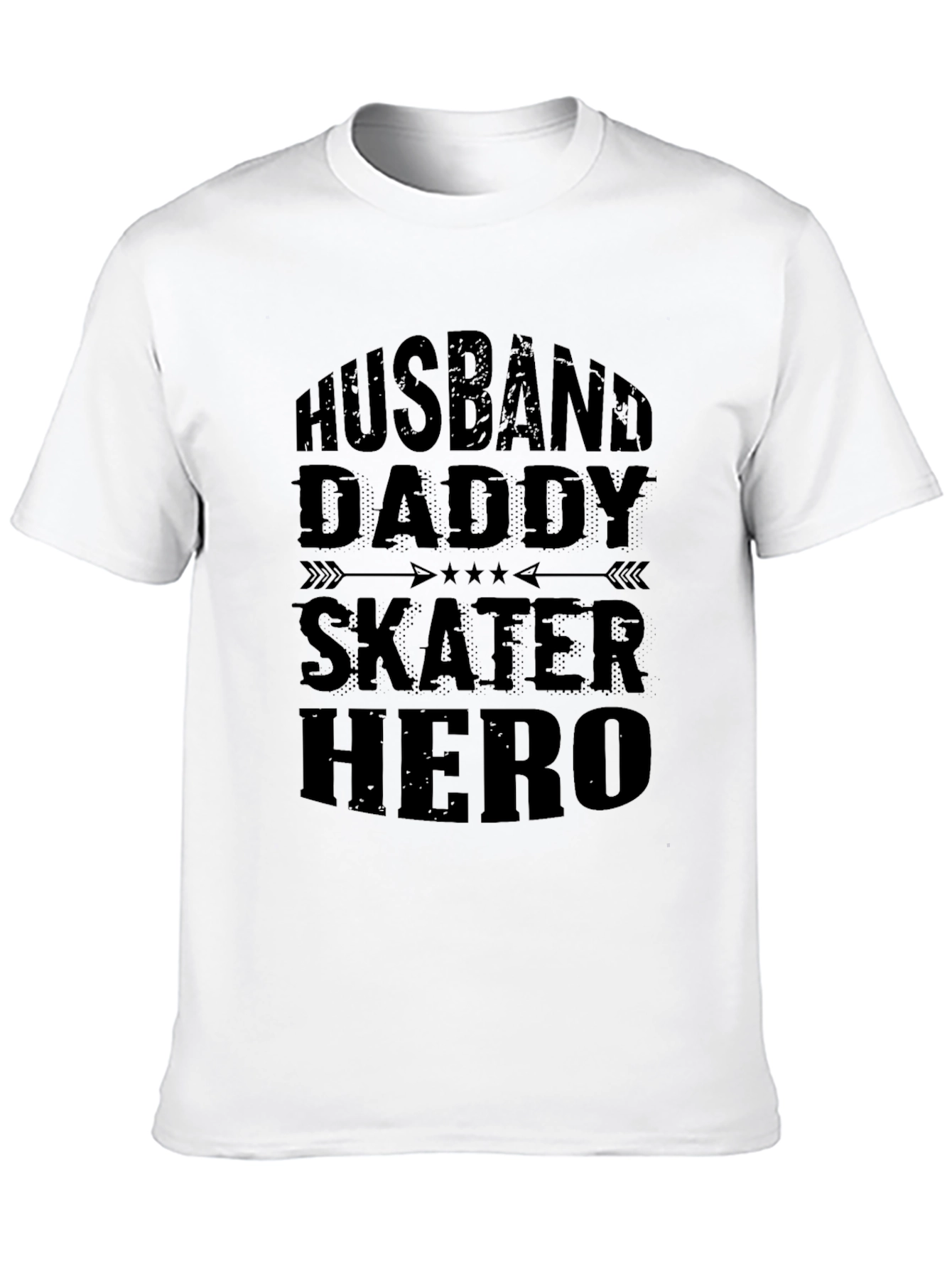 Husband Daddy Skater Hero Black T-Shirt