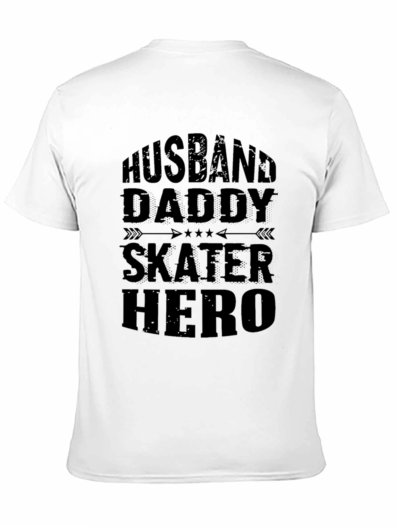 Husband Daddy Skater Hero Black T-Shirt