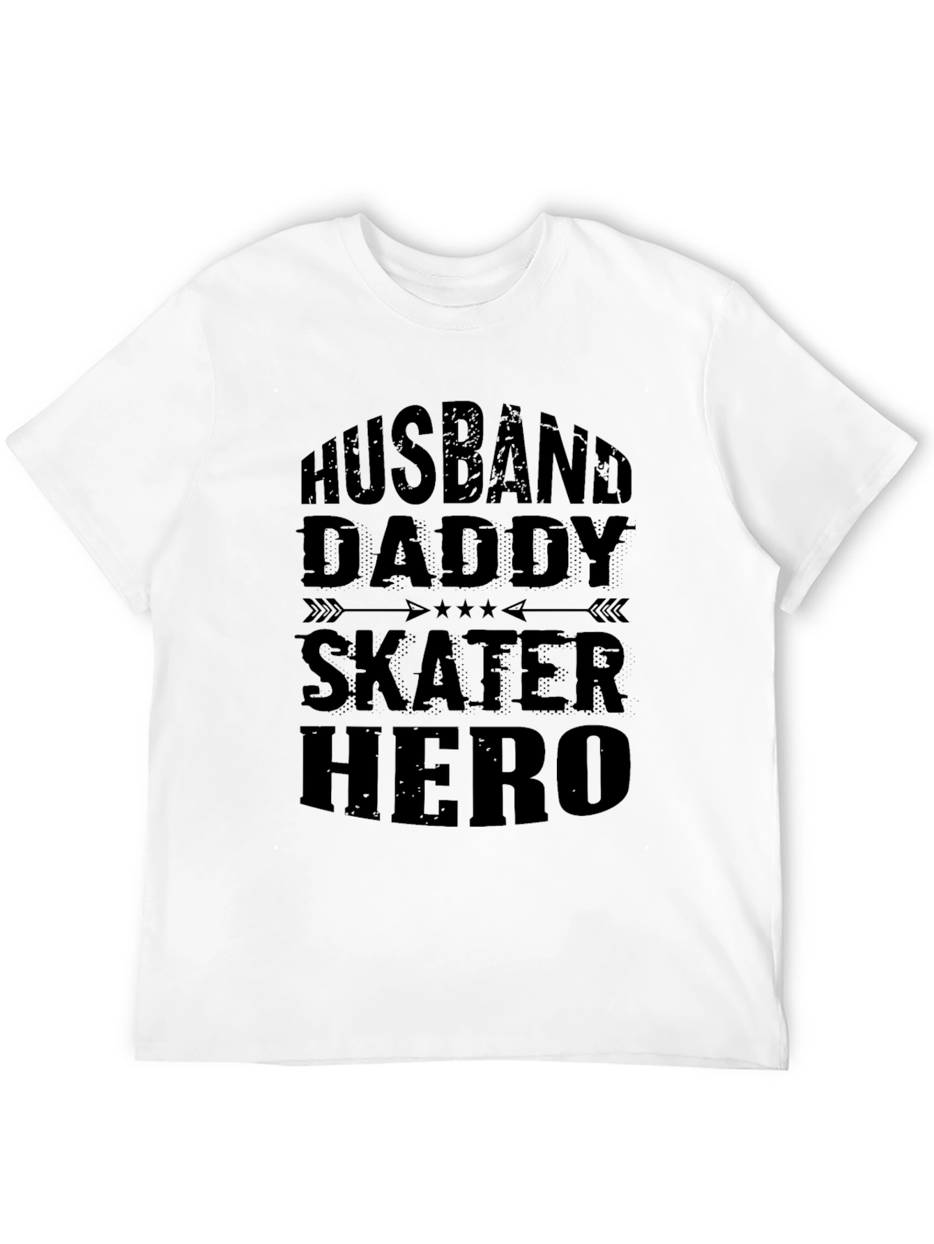 Husband Daddy Skater Hero Black T-Shirt