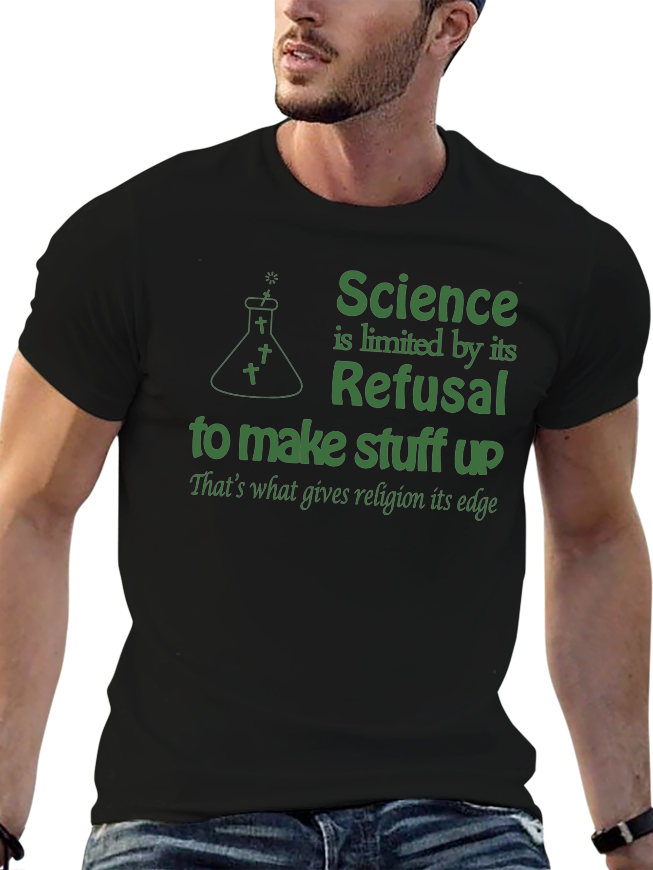 Science vs. Religion Graphic T-Shirt