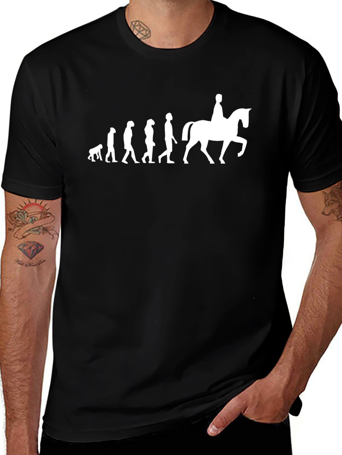 Evolution of Riding Black T-Shirt