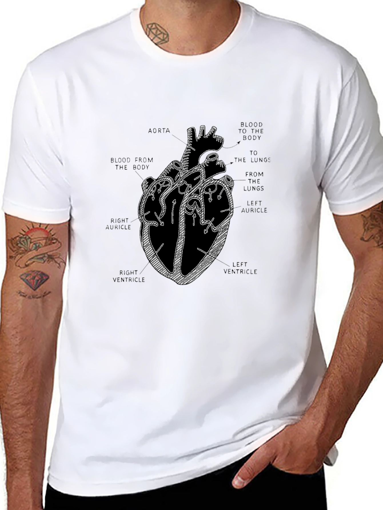 Anatomical Heart Graphic Tee - Black