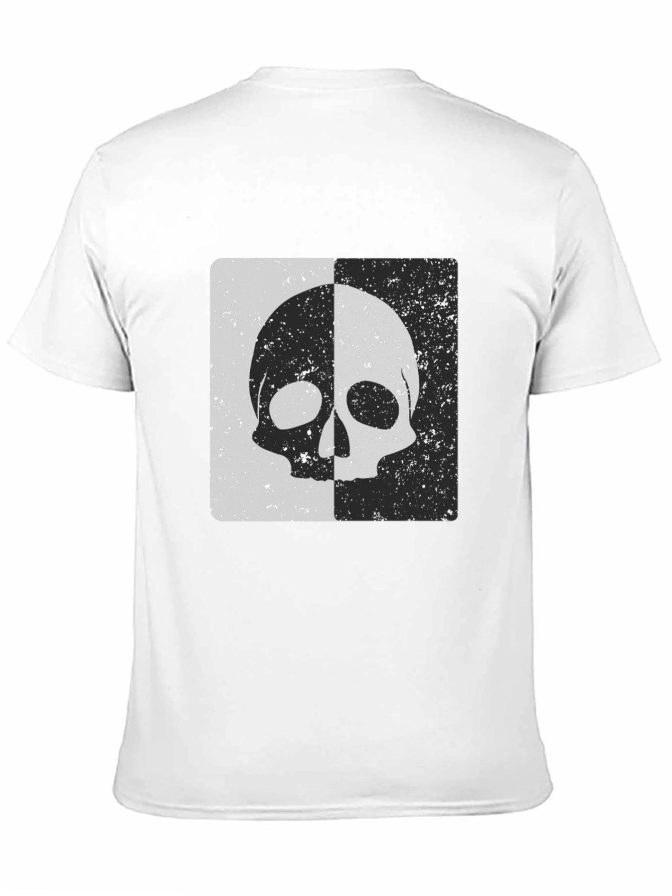 Split Skull Graphic Tee - Black Cotton Blend