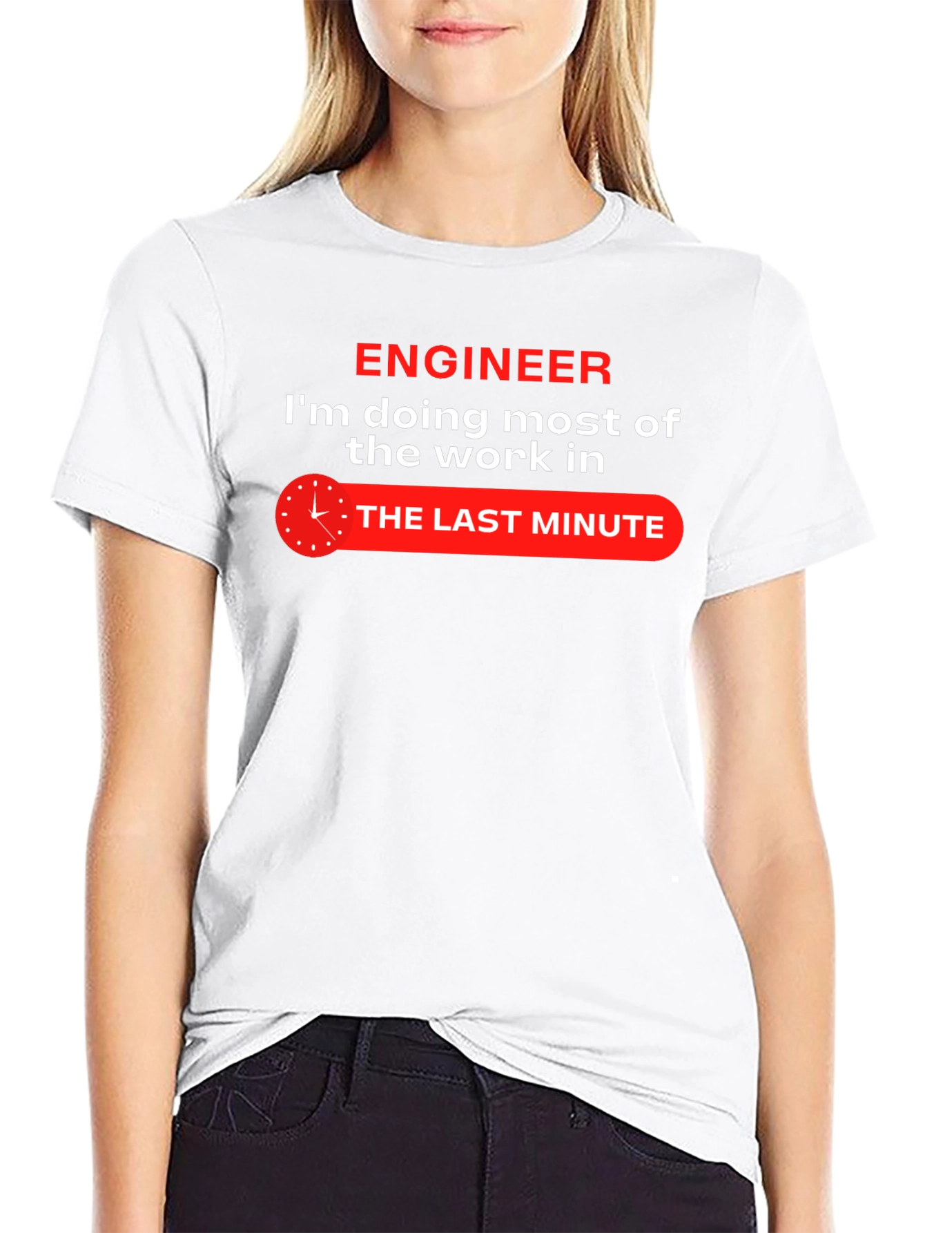 Engineer Last Minute Work Funny Black T-Shirt