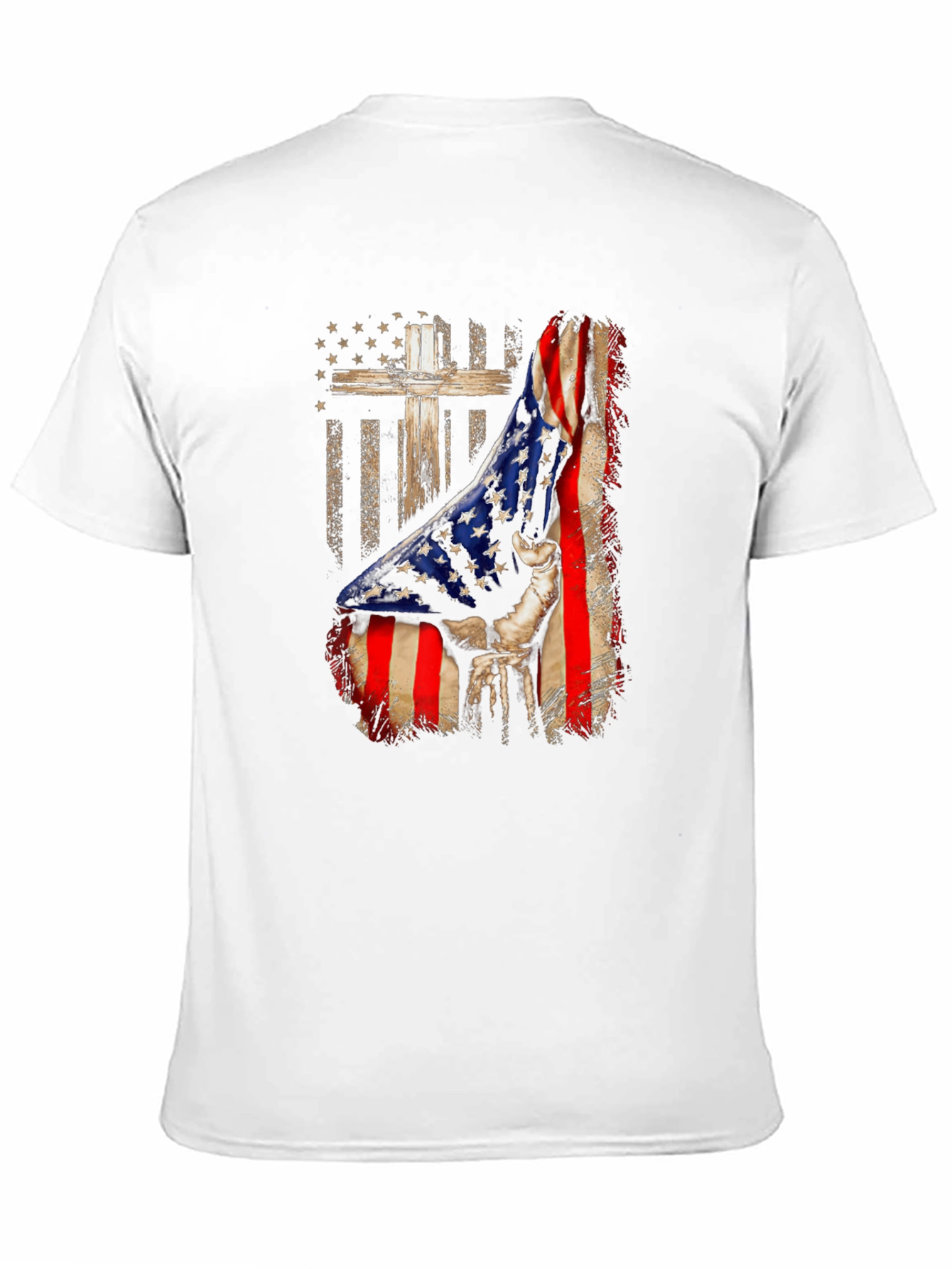 Patriotic Cross & Flag Graphic Tee - Mens