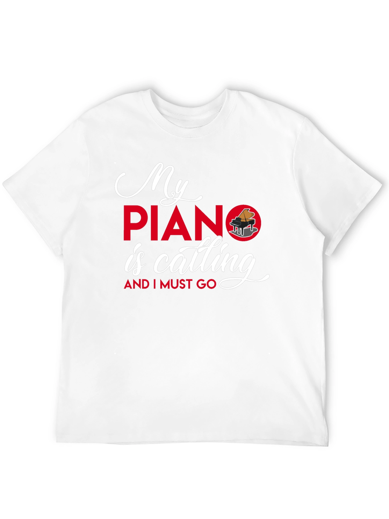 My Piano is Calling Black T-Shirt