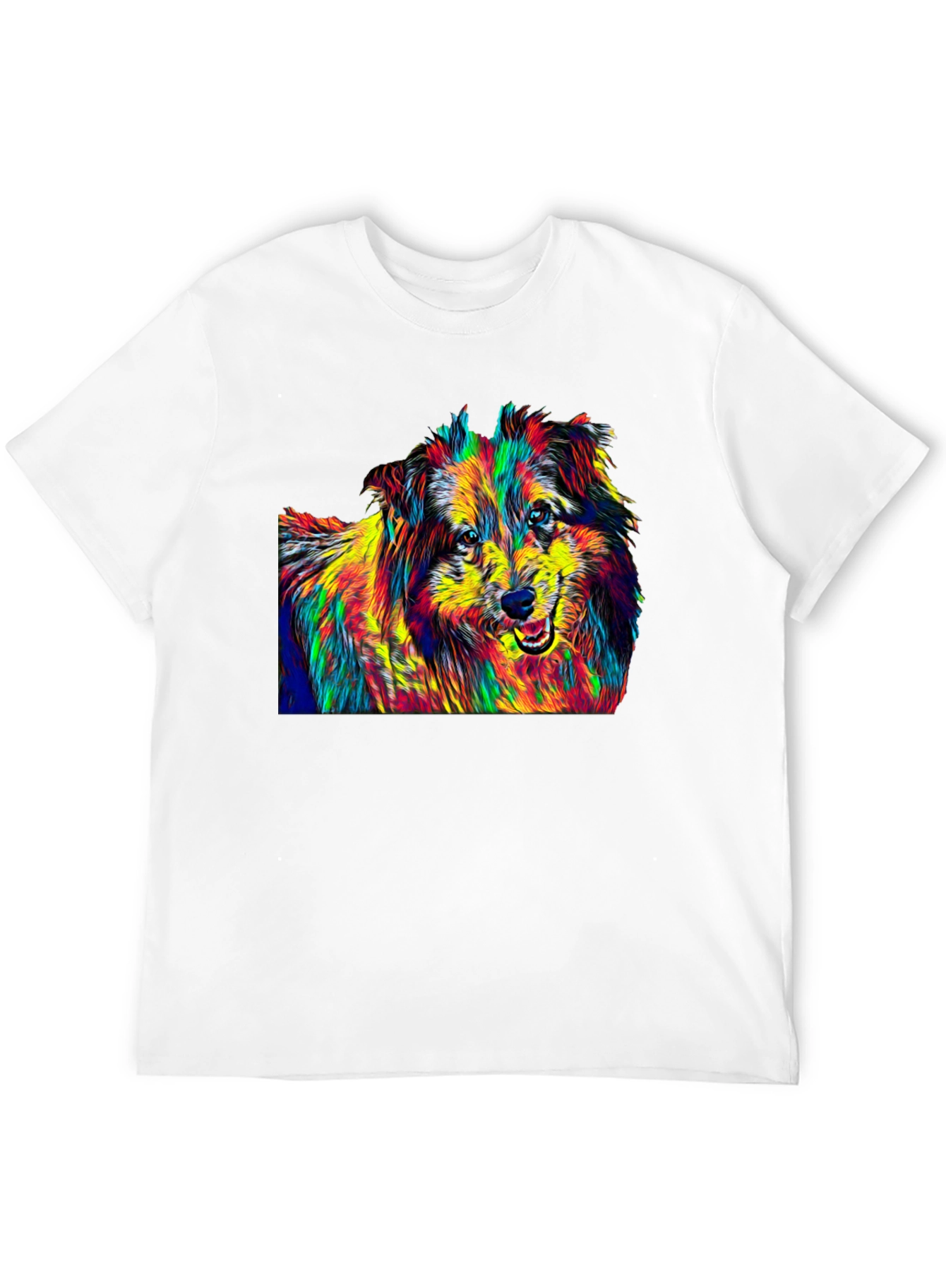 Dog Breed Pop Art Graphic Print Black T-Shirt
