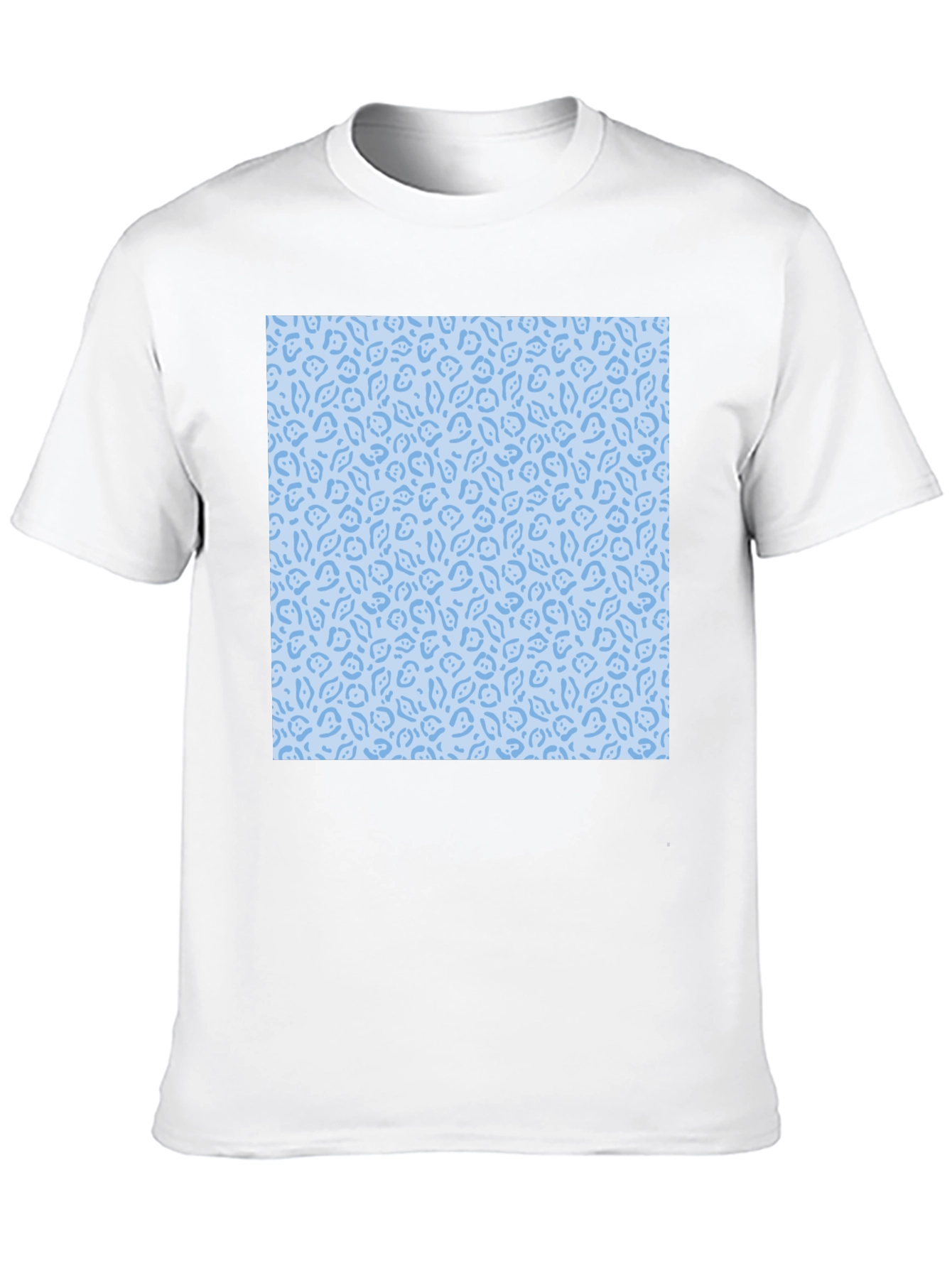 Stylish Black T-Shirt with Light Blue Pattern Design