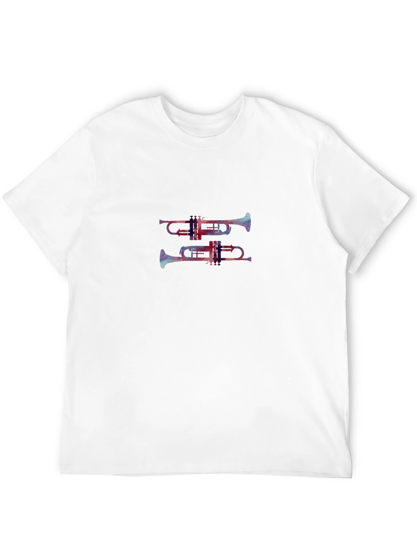 Abstract Trumpet Print Black T-Shirt