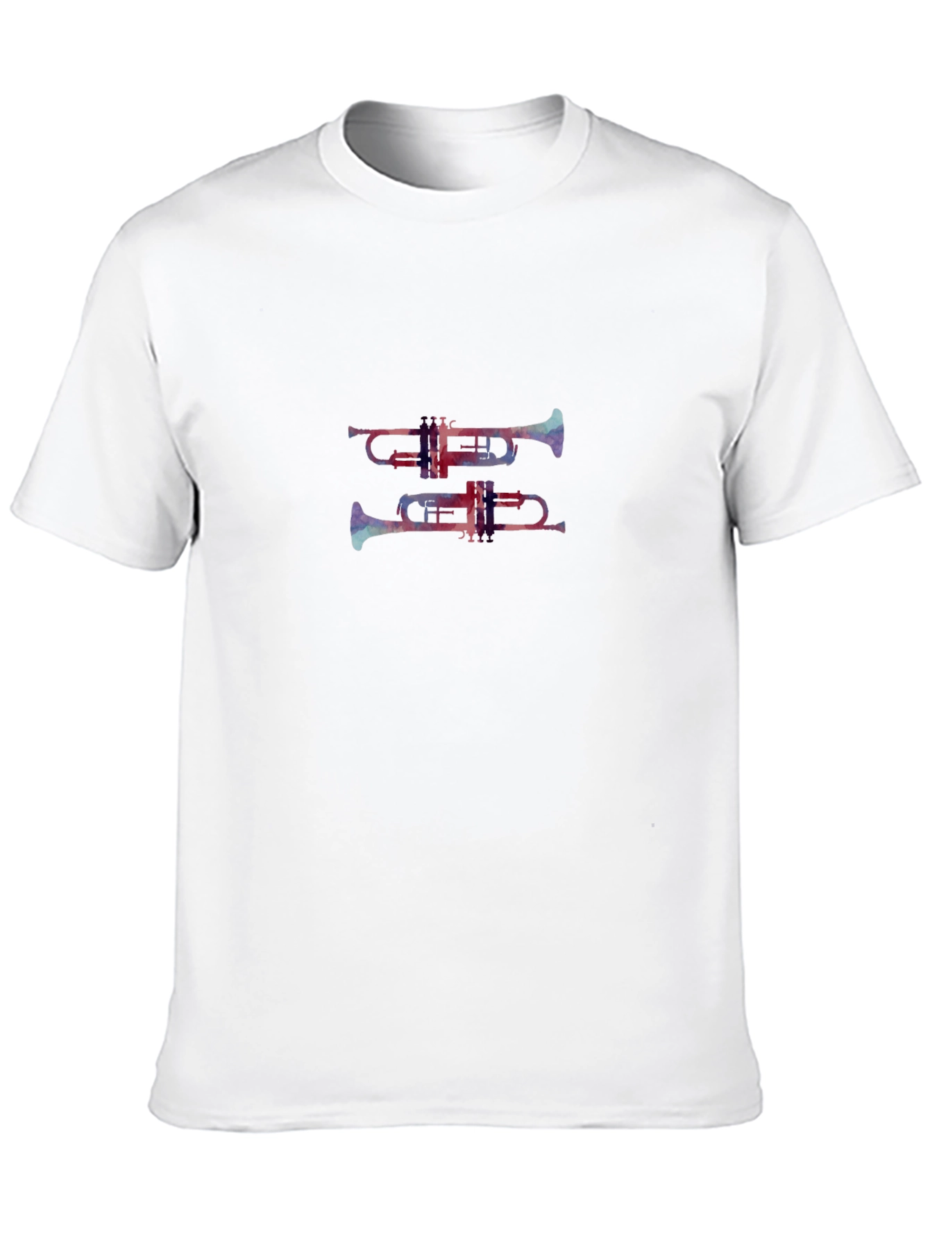 Abstract Trumpet Print Black T-Shirt