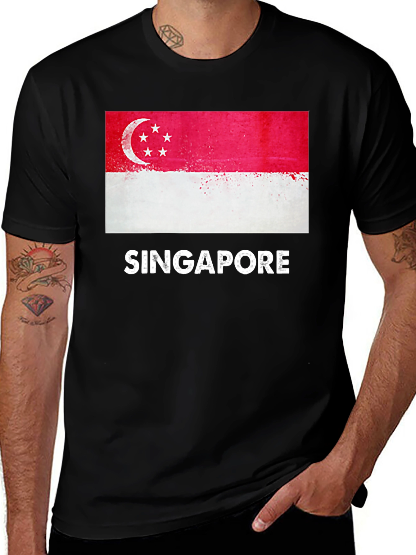 Singapore Flag T-Shirt - Patriotic Graphic Tee