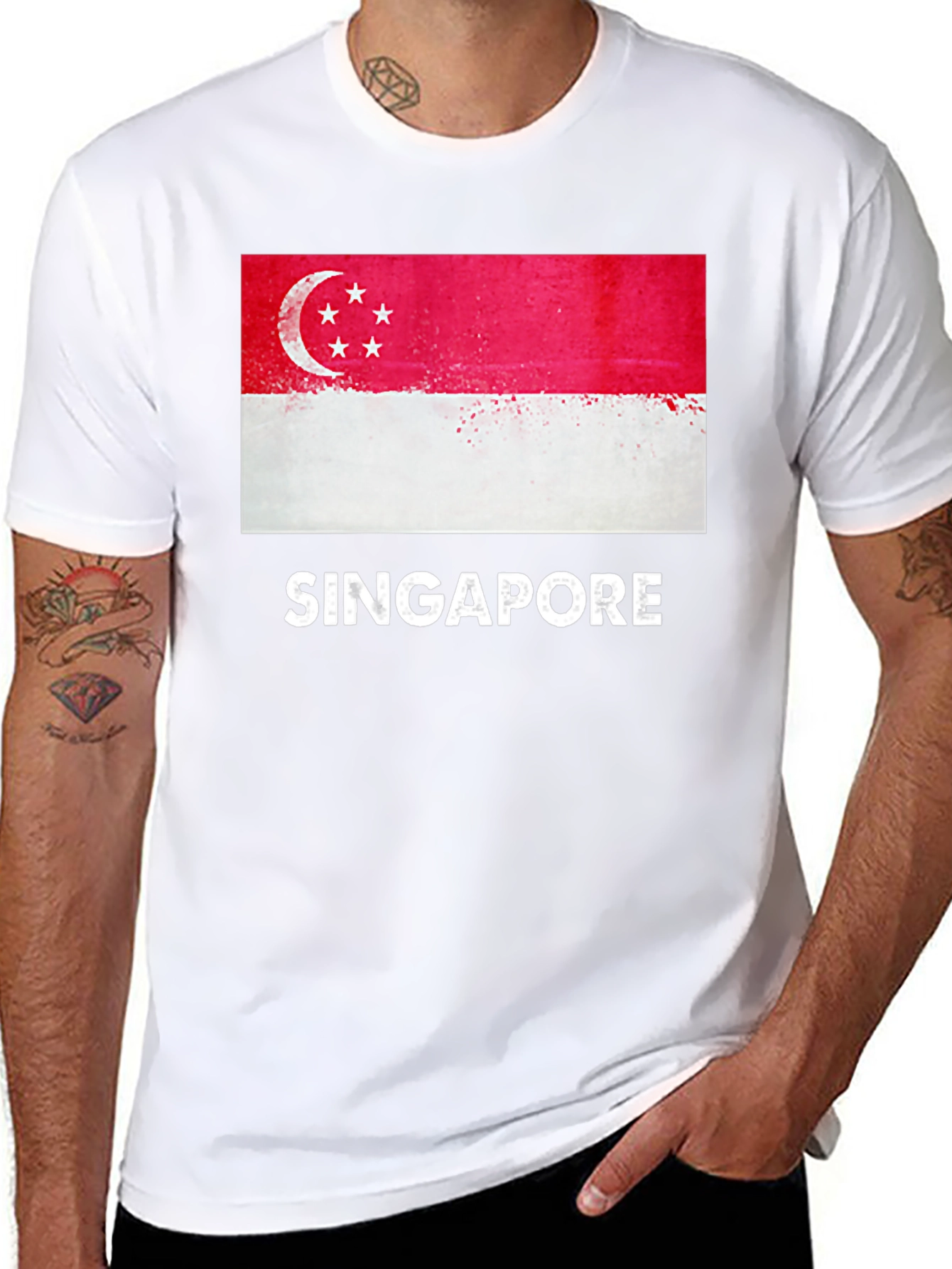Singapore Flag T-Shirt - Patriotic Graphic Tee