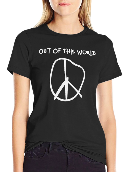 Out of This World Peace Sign Graphic Tee - Black
