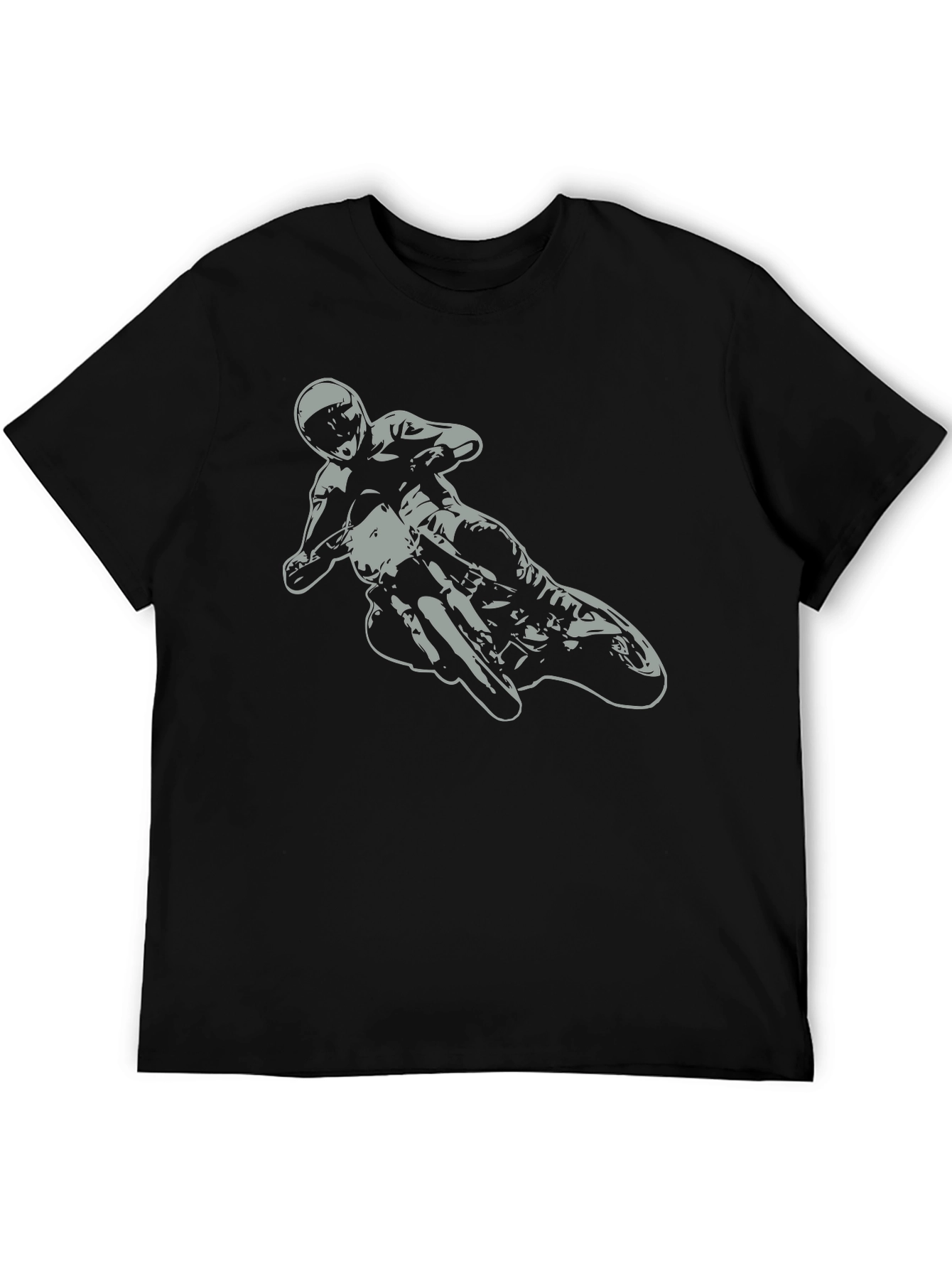 Motorcycle Rider Graphic Tee - Black