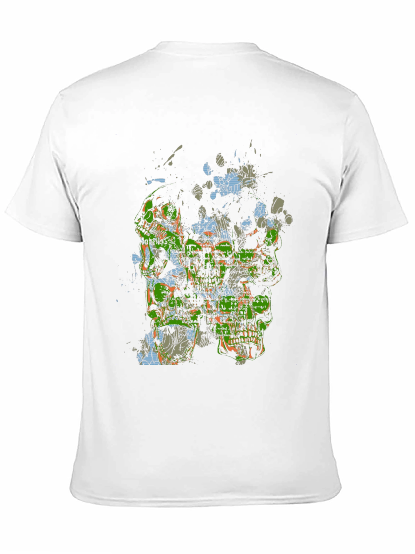 Abstract Skull Graphic Print Black T-Shirt