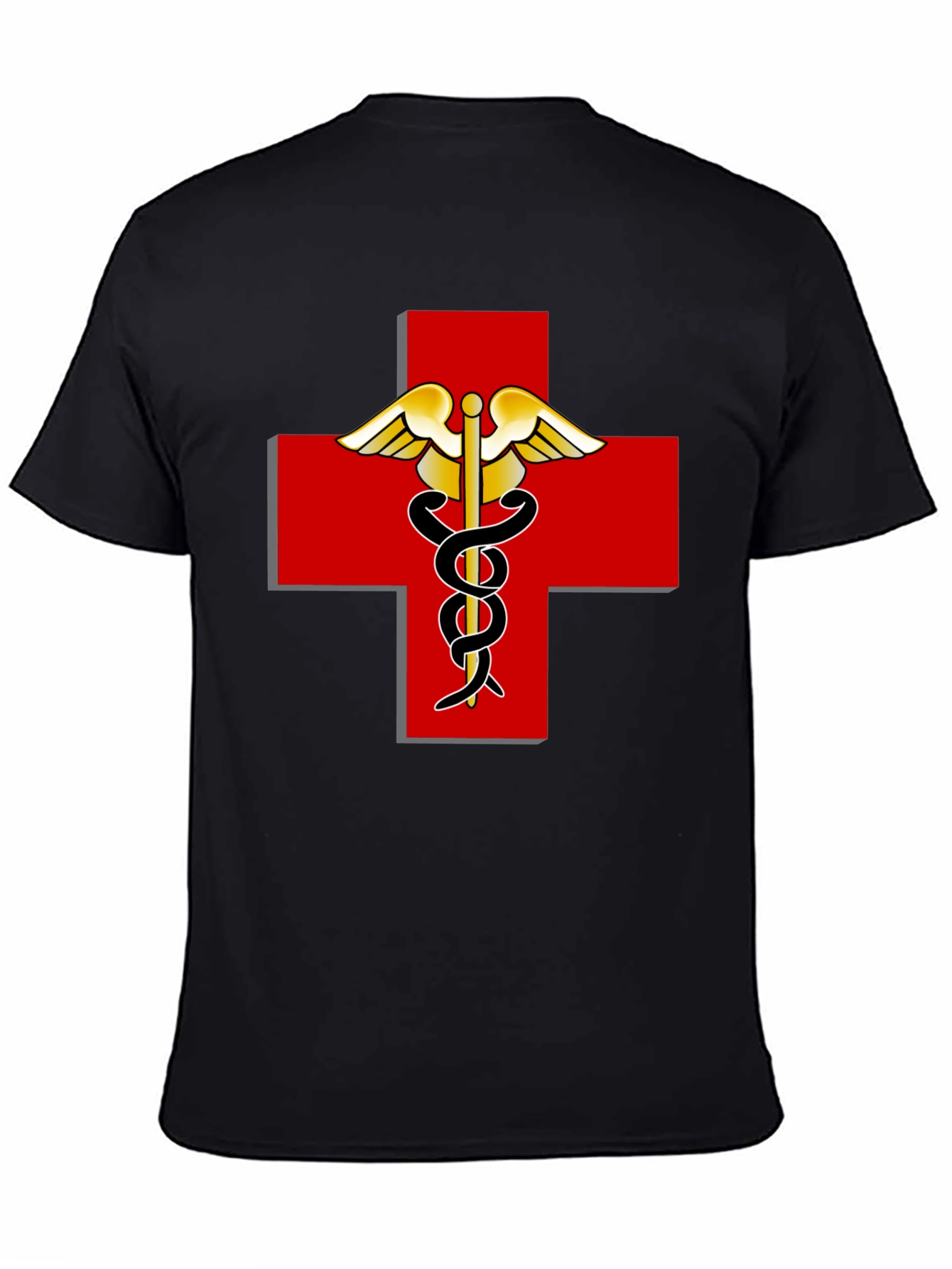 Medical Caduceus Red Cross Graphic T-Shirt