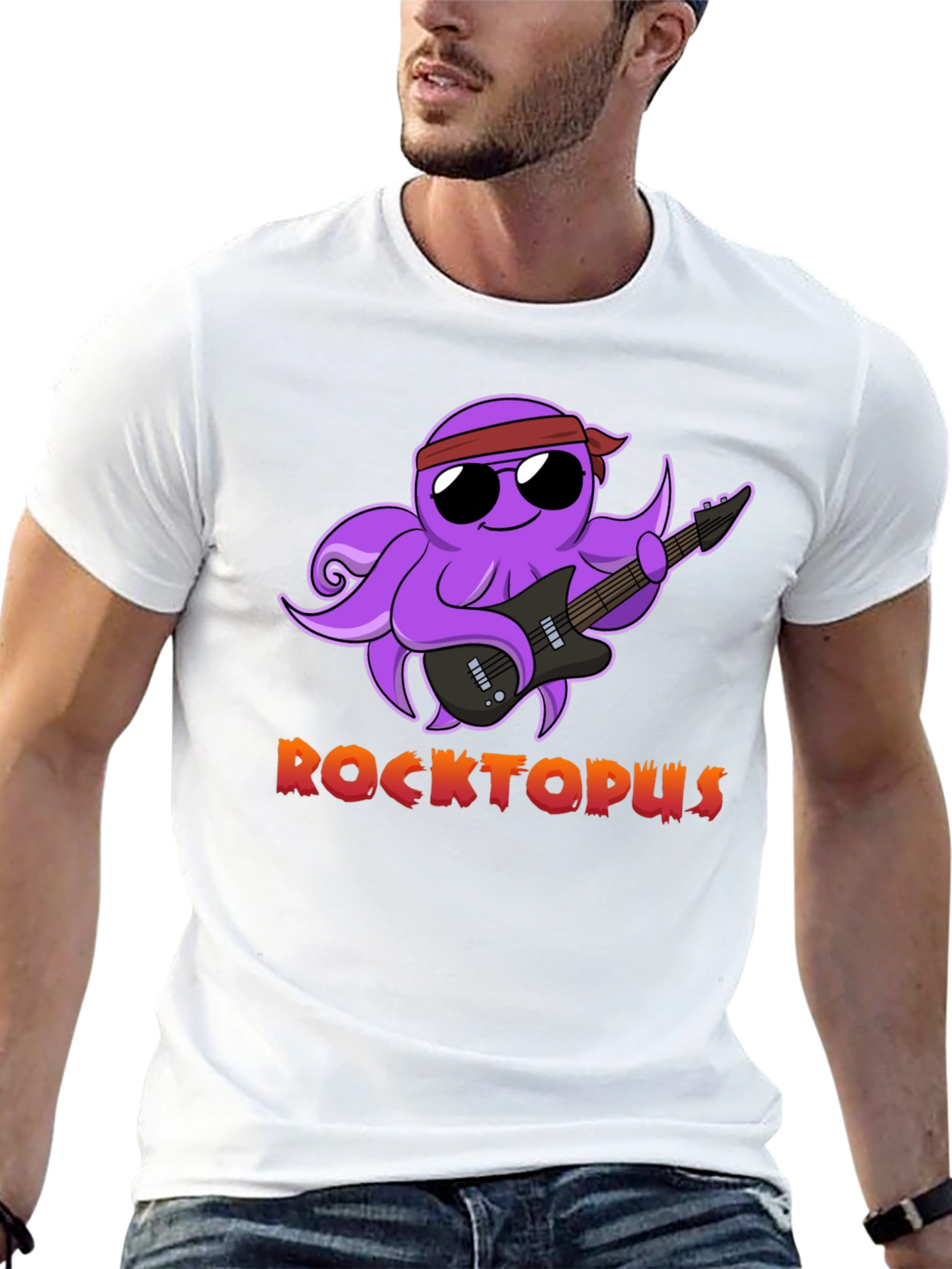 Rocktopus Graphic T-Shirt - Cool Octopus Band Tee