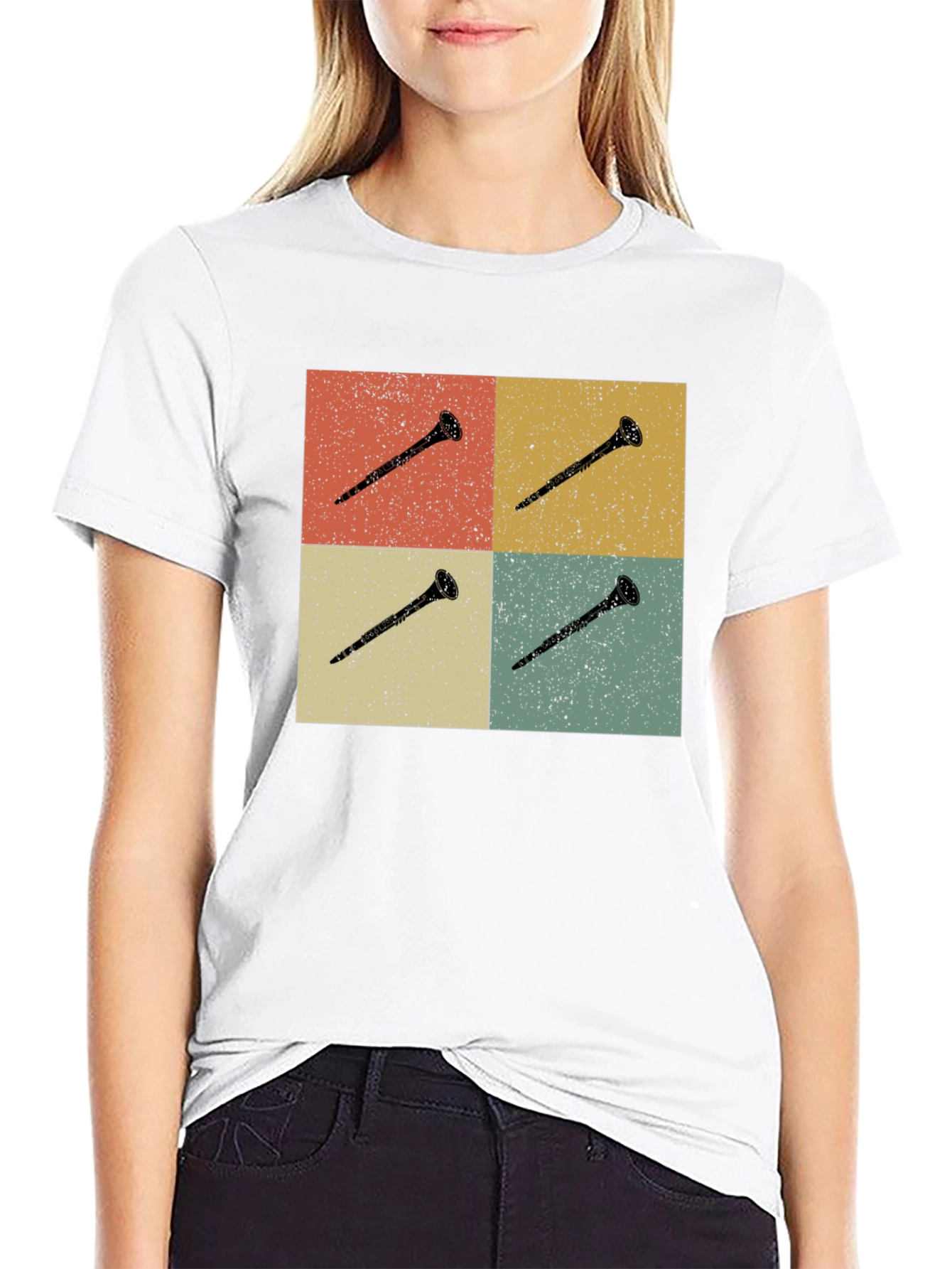 Retro Clarinet T-Shirt - Music Lover Tee