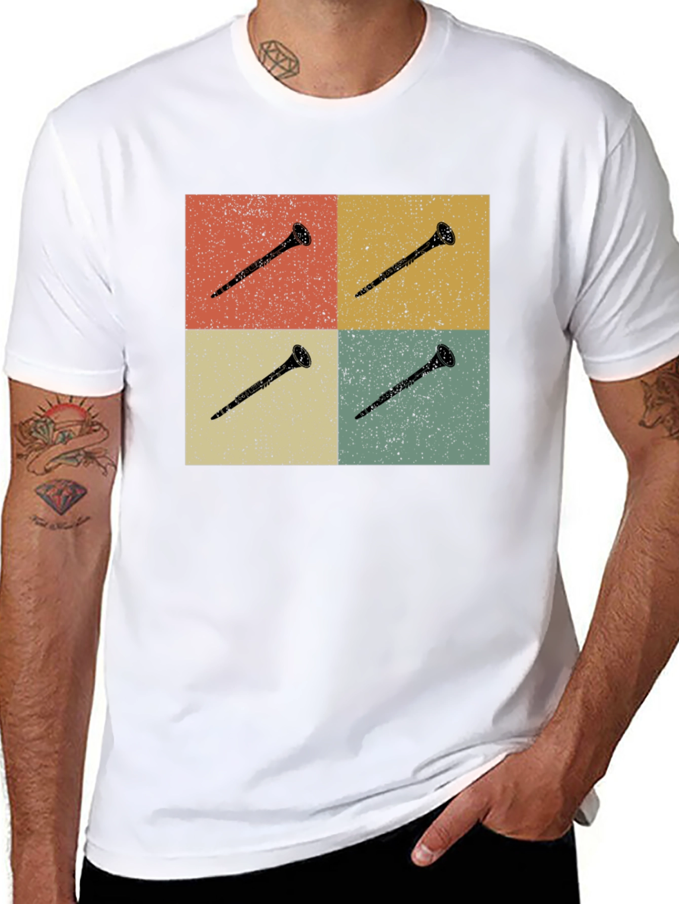 Retro Clarinet T-Shirt - Music Lover Tee