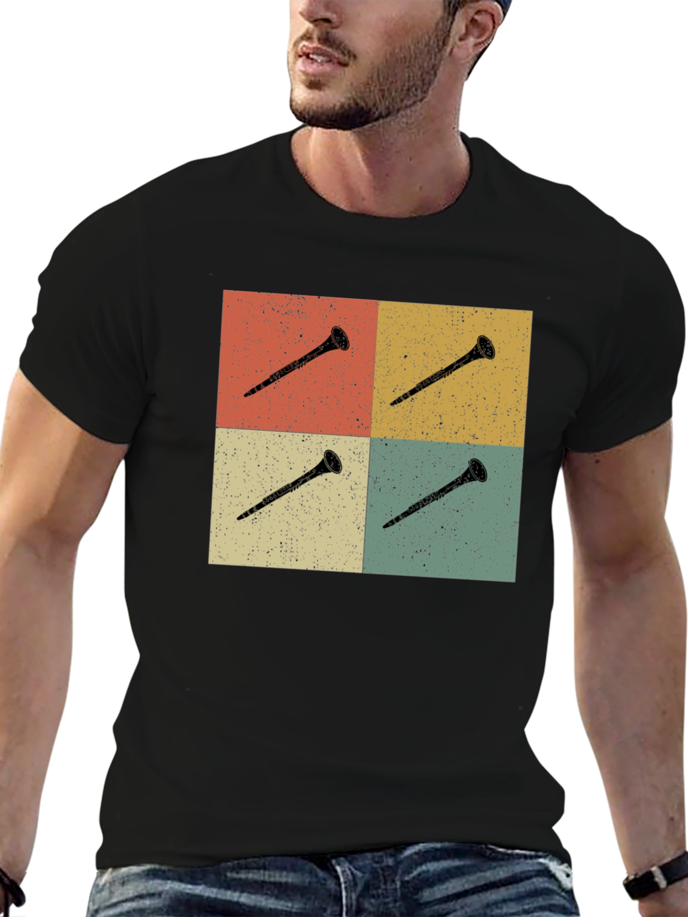 Retro Clarinet T-Shirt - Music Lover Tee
